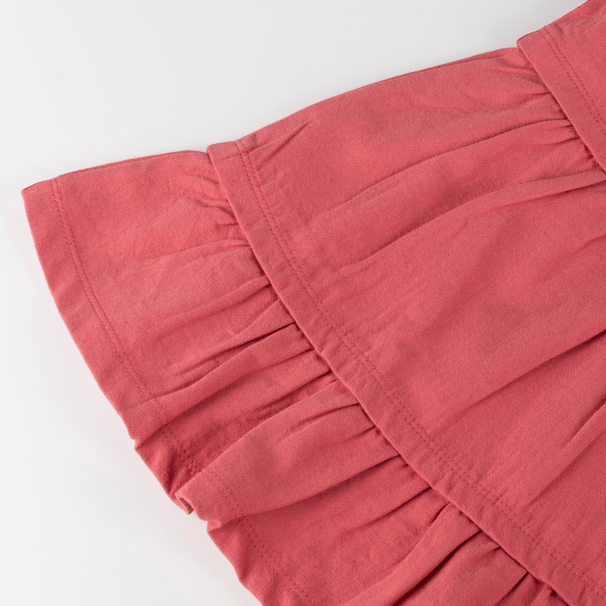 Ärmelloses Kinder Volant Kleid mit Vogel Motiv, rosarot