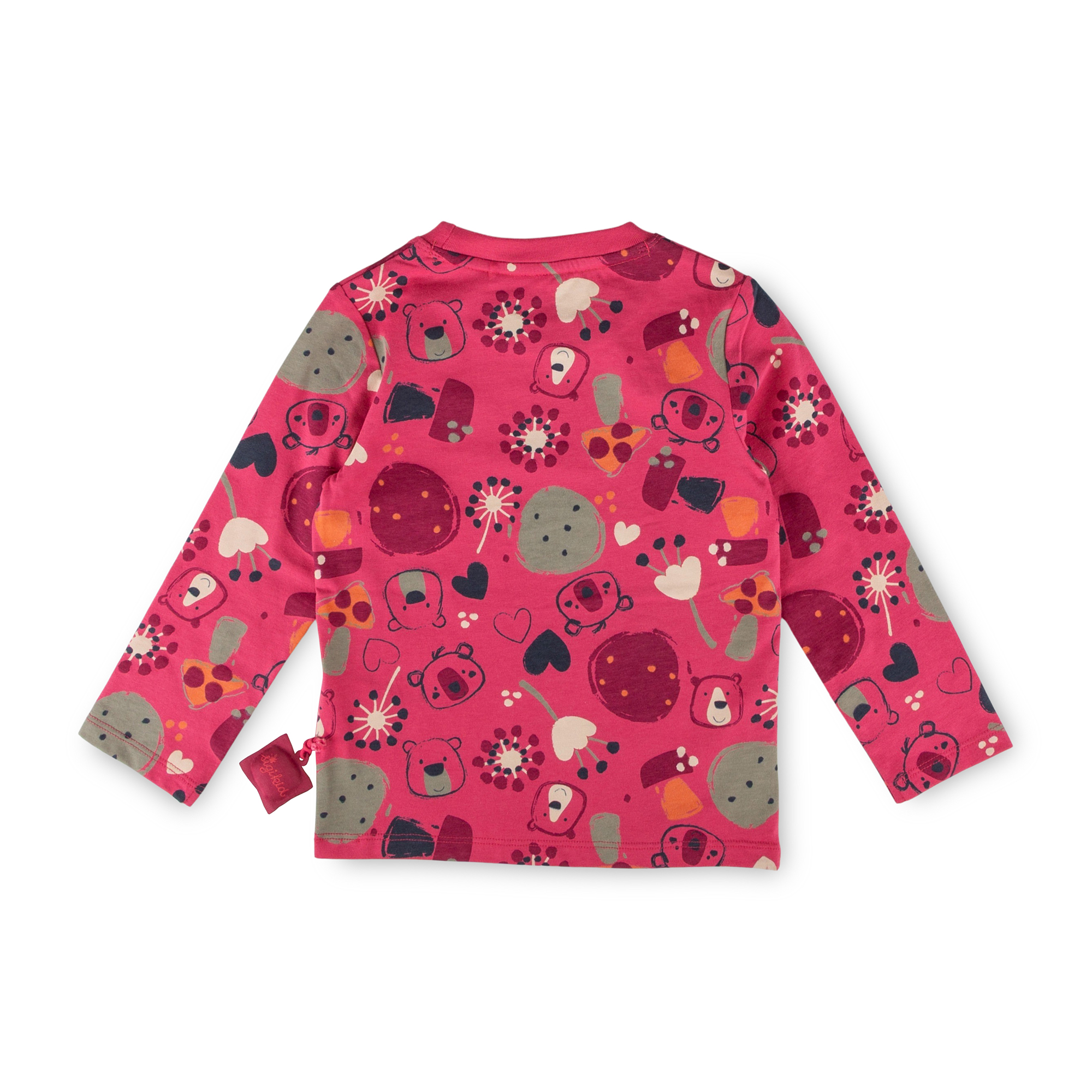 Kinder Langarmshirt Bär Fancy Forest Print, pink