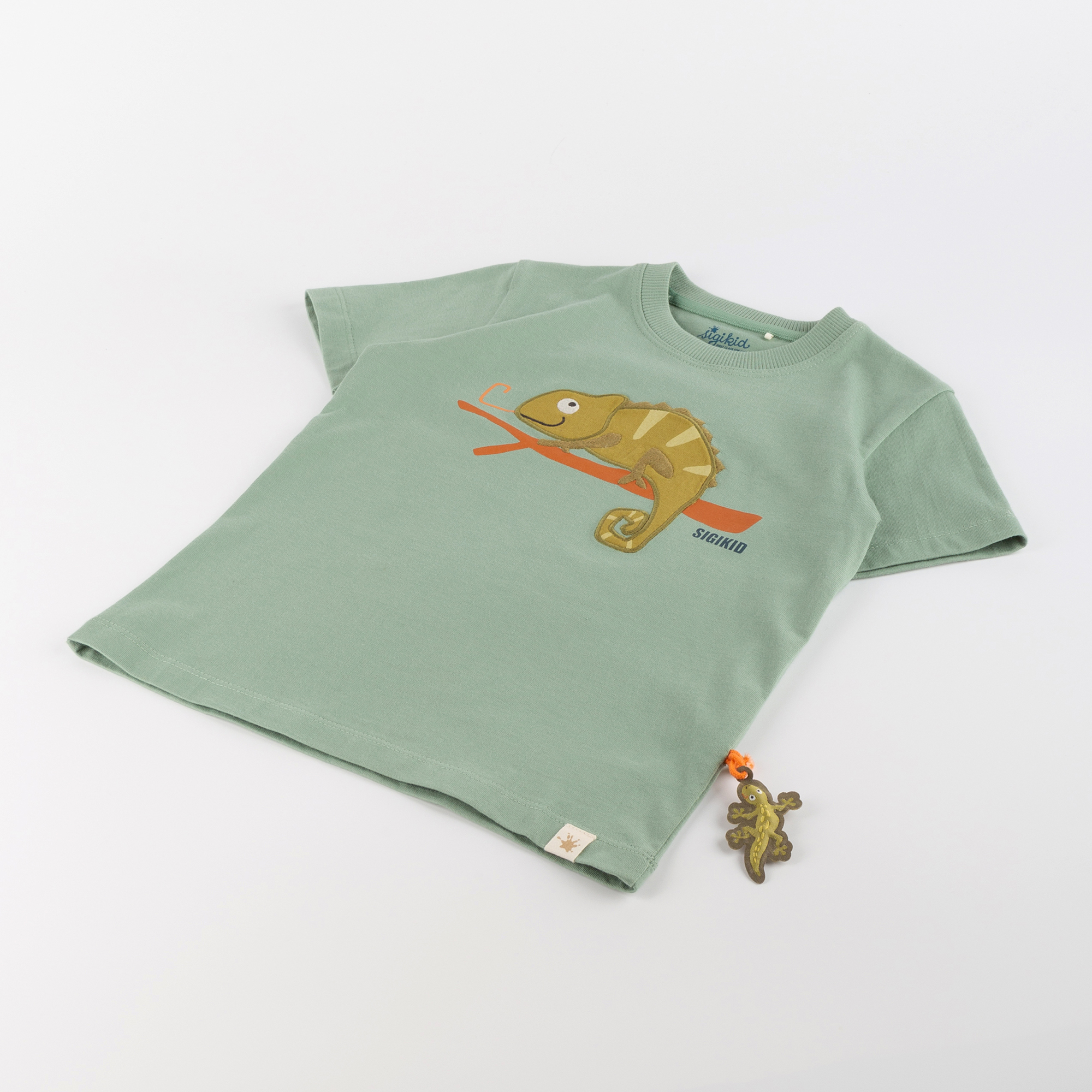 Kinder T-Shirt Chamäleon, schilfgrün, Jungle