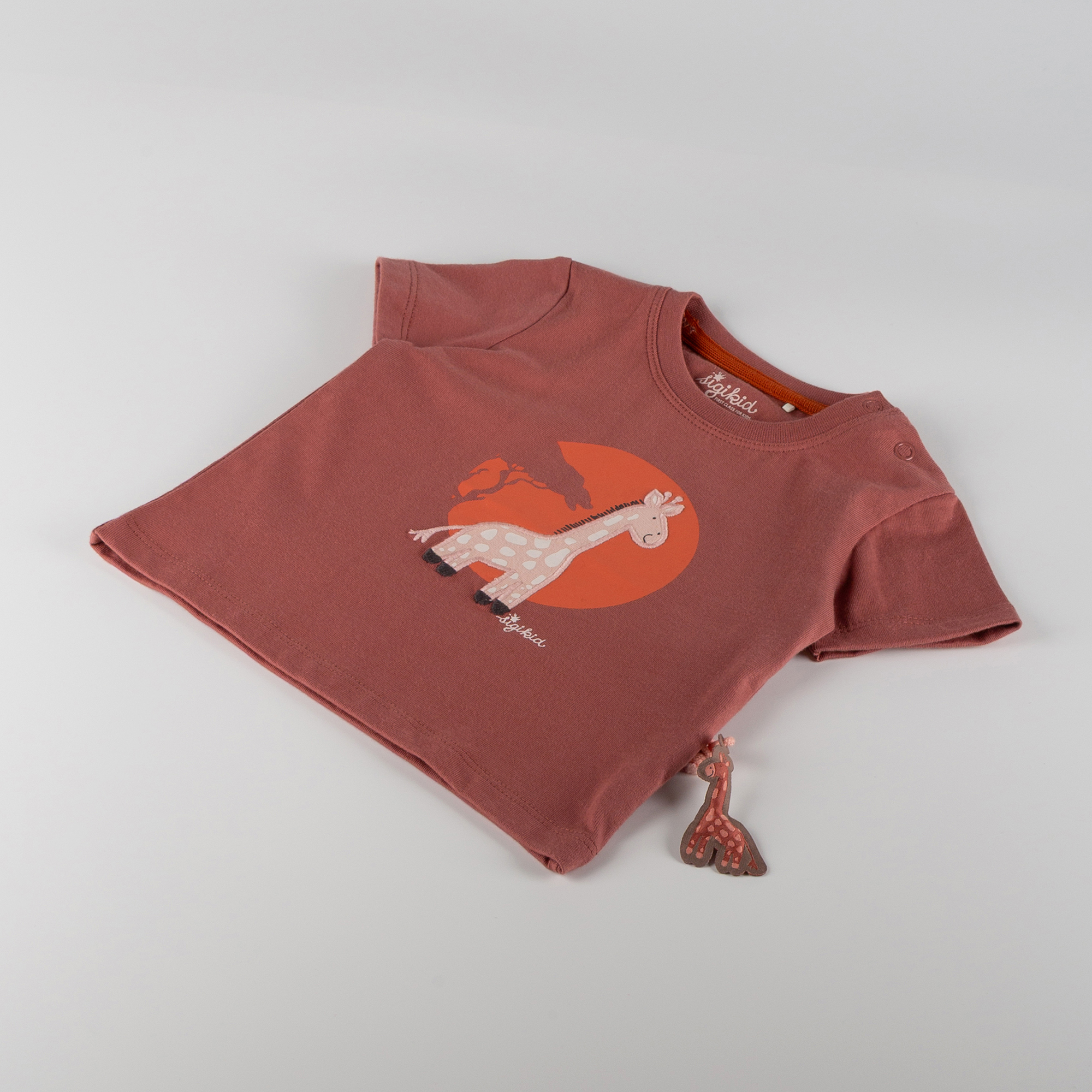 Baby T-Shirt Giraffe, rotbraun