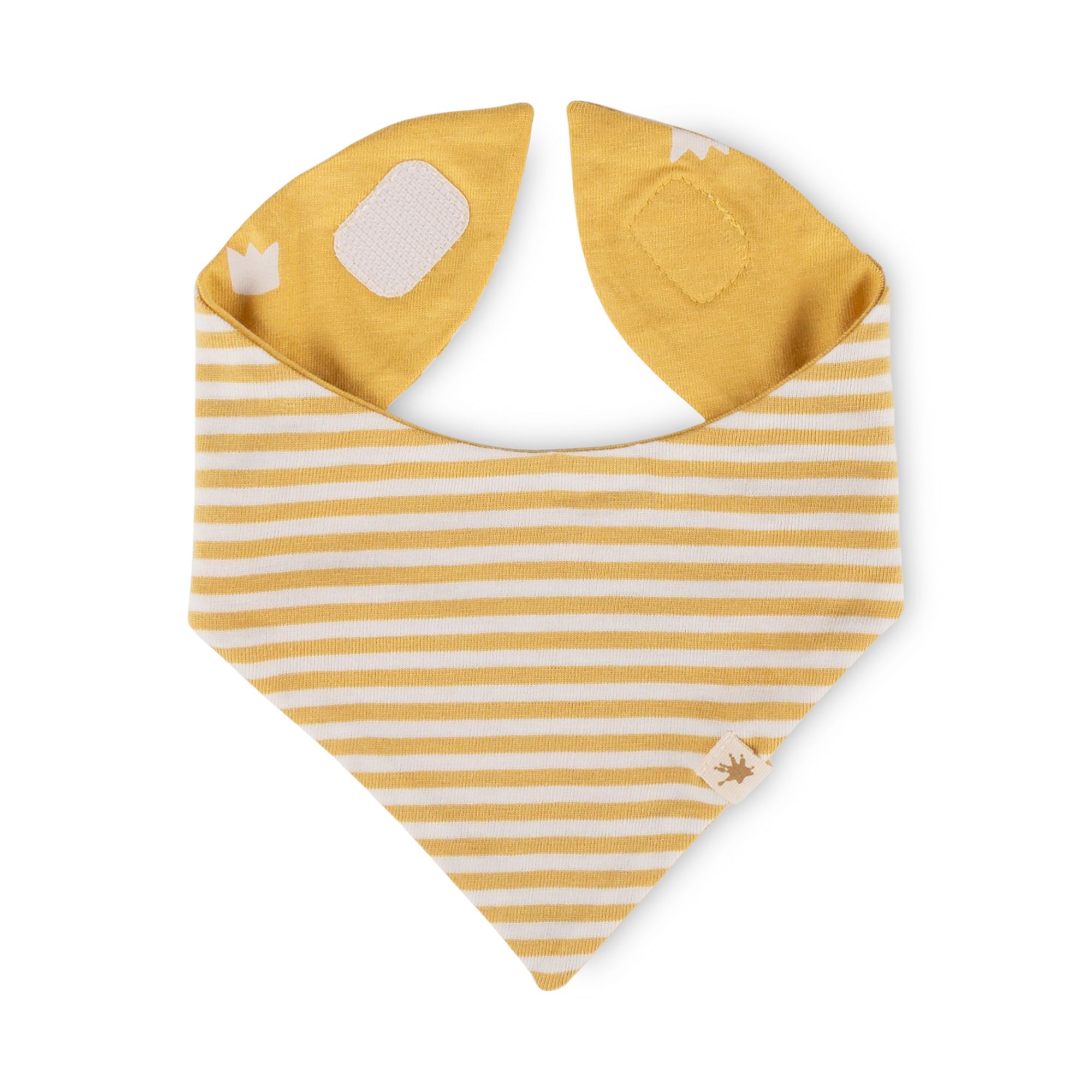 Newborn baby bandana bib, reversible, yellow