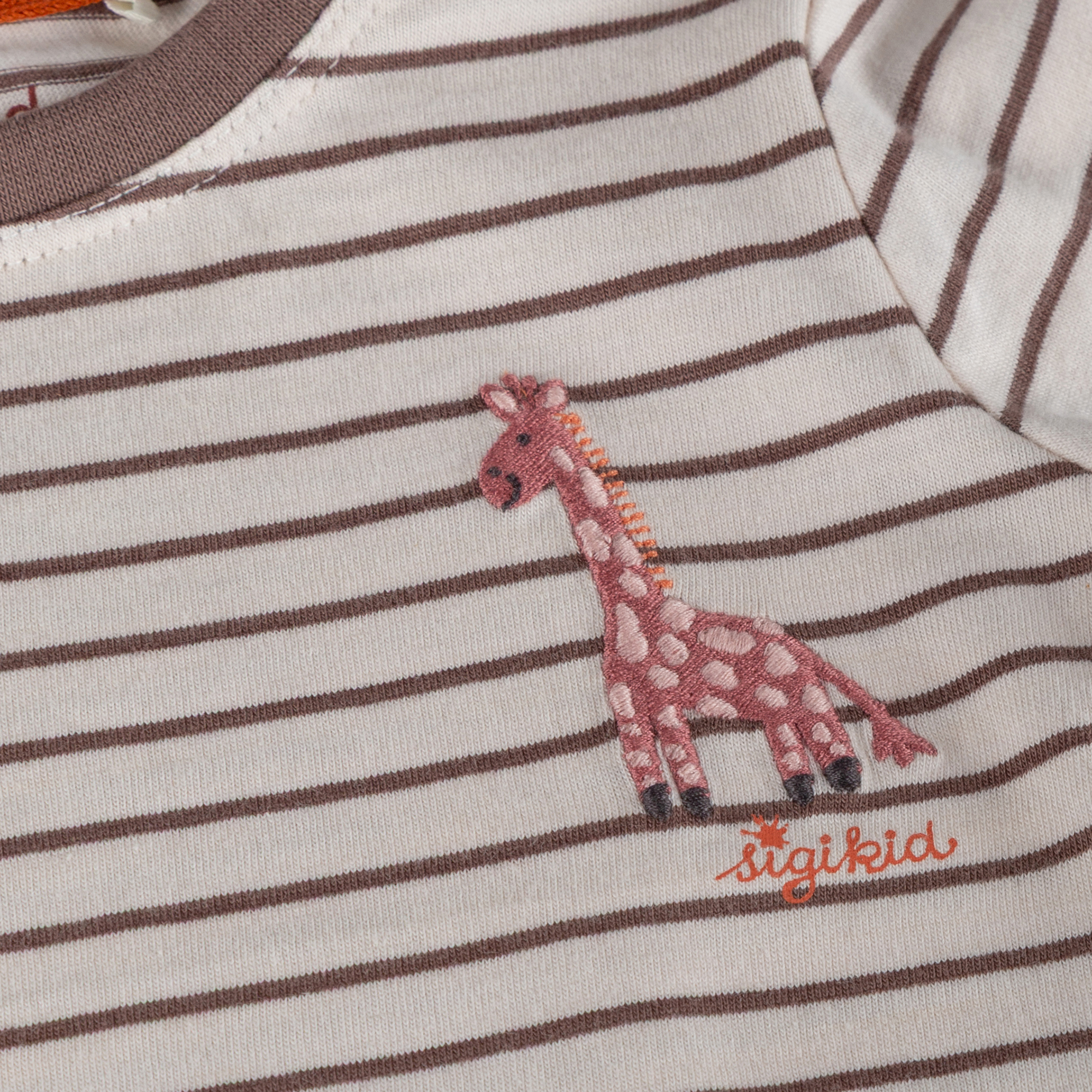 Baby Ringel Langarmshirt Giraffe, braun-weiß