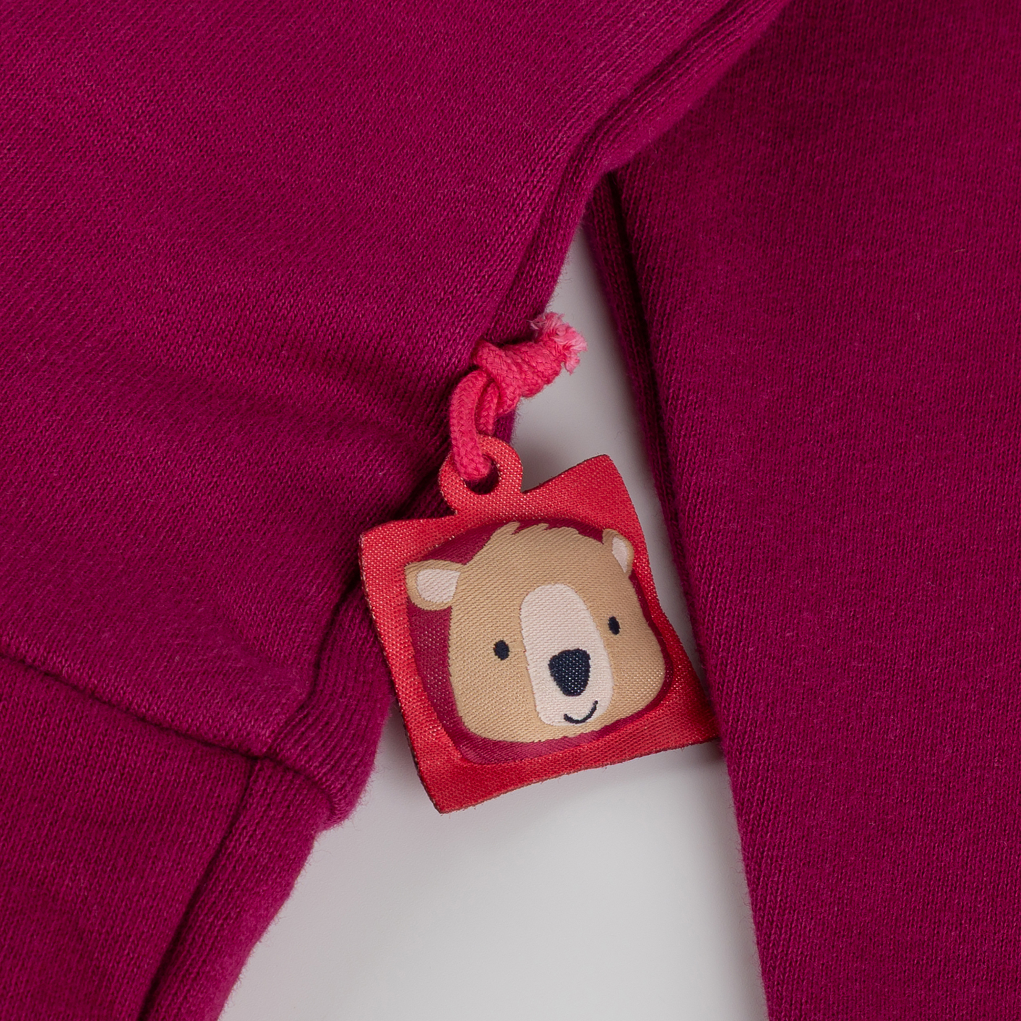 Kinder Kapuzen Sweatkleid Bär Fancy Forest, dunkelpink