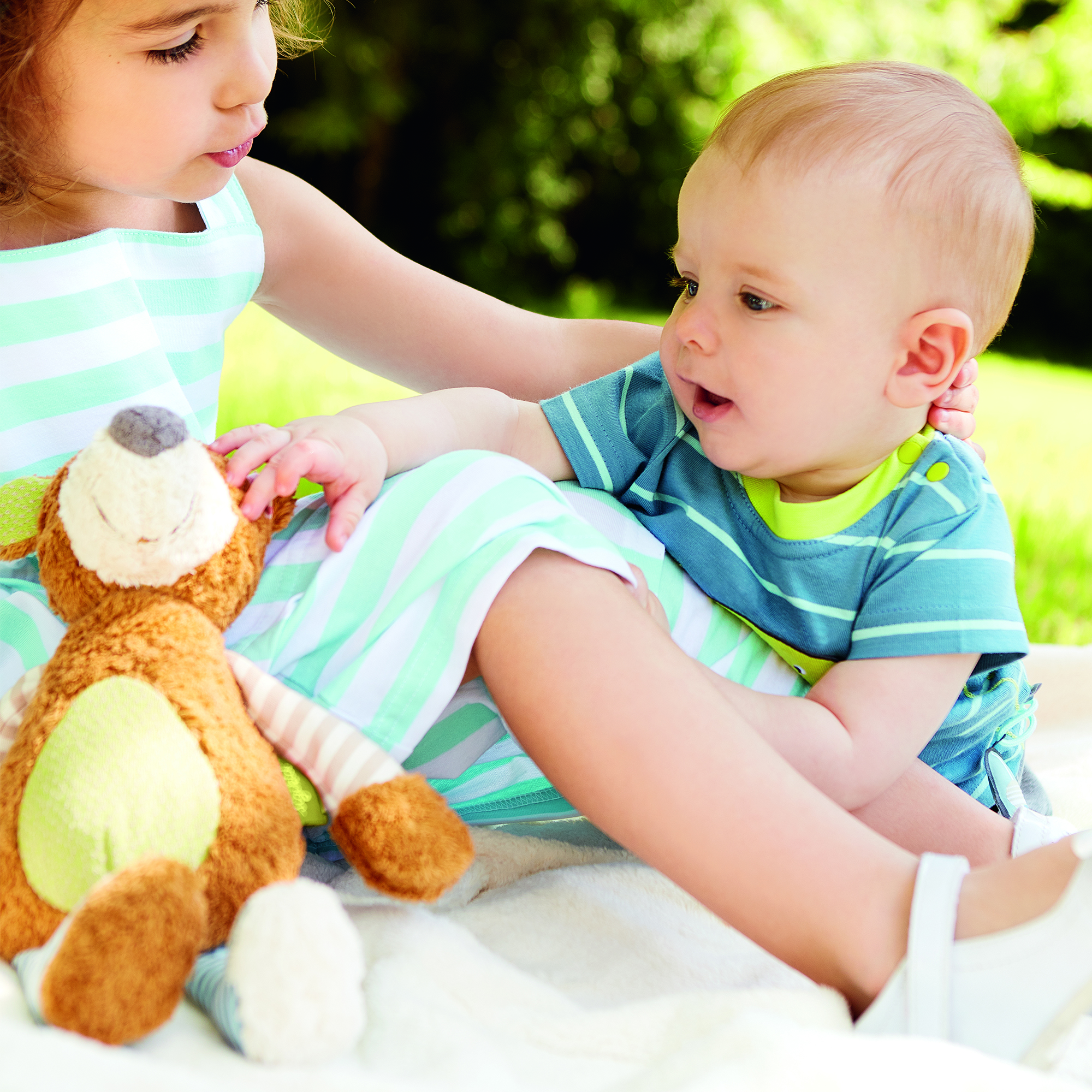 Plush toy patchwork bear, organic Green Plush toy patchwork bear, organic Green