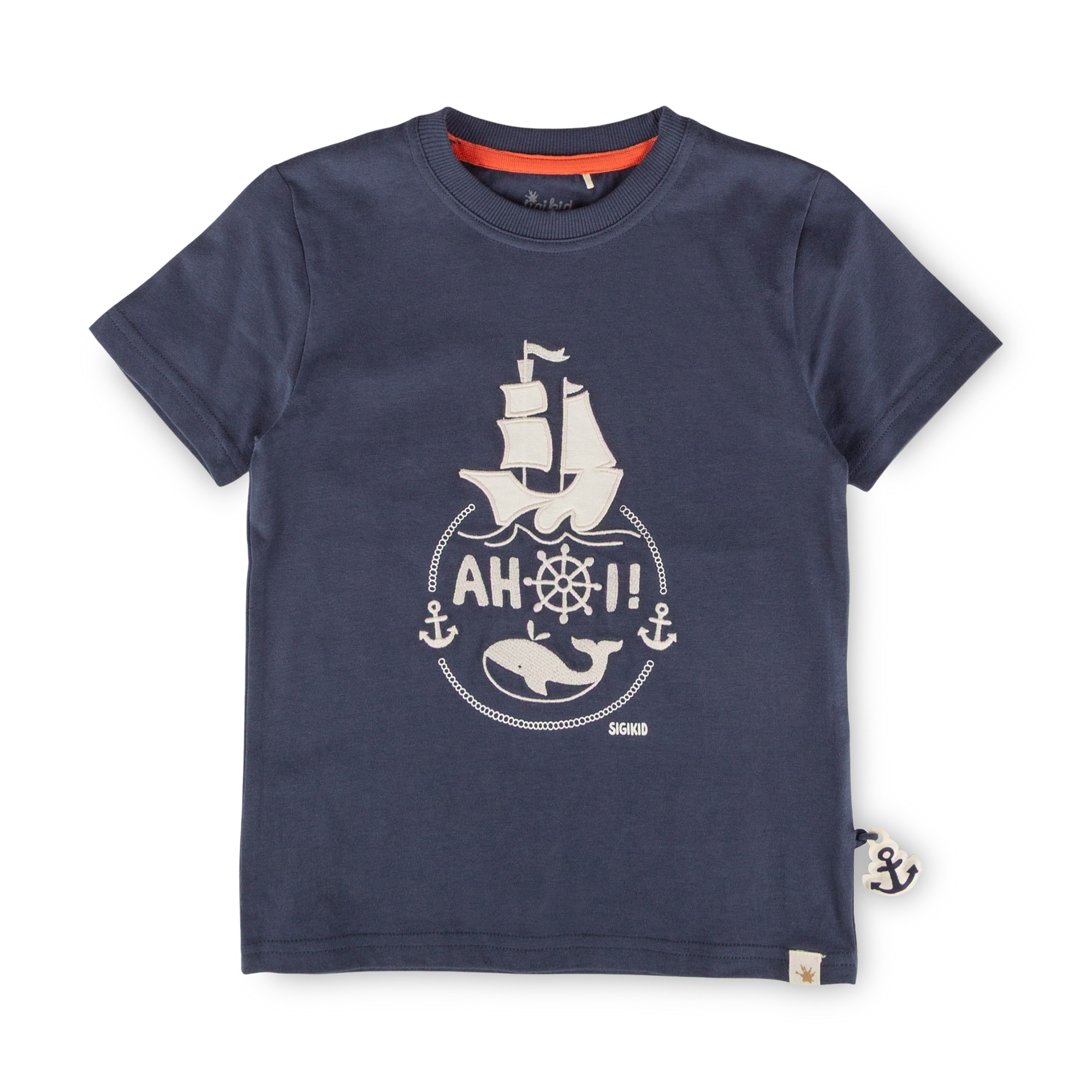 Blaues Kinder T-Shirt Segelschiff