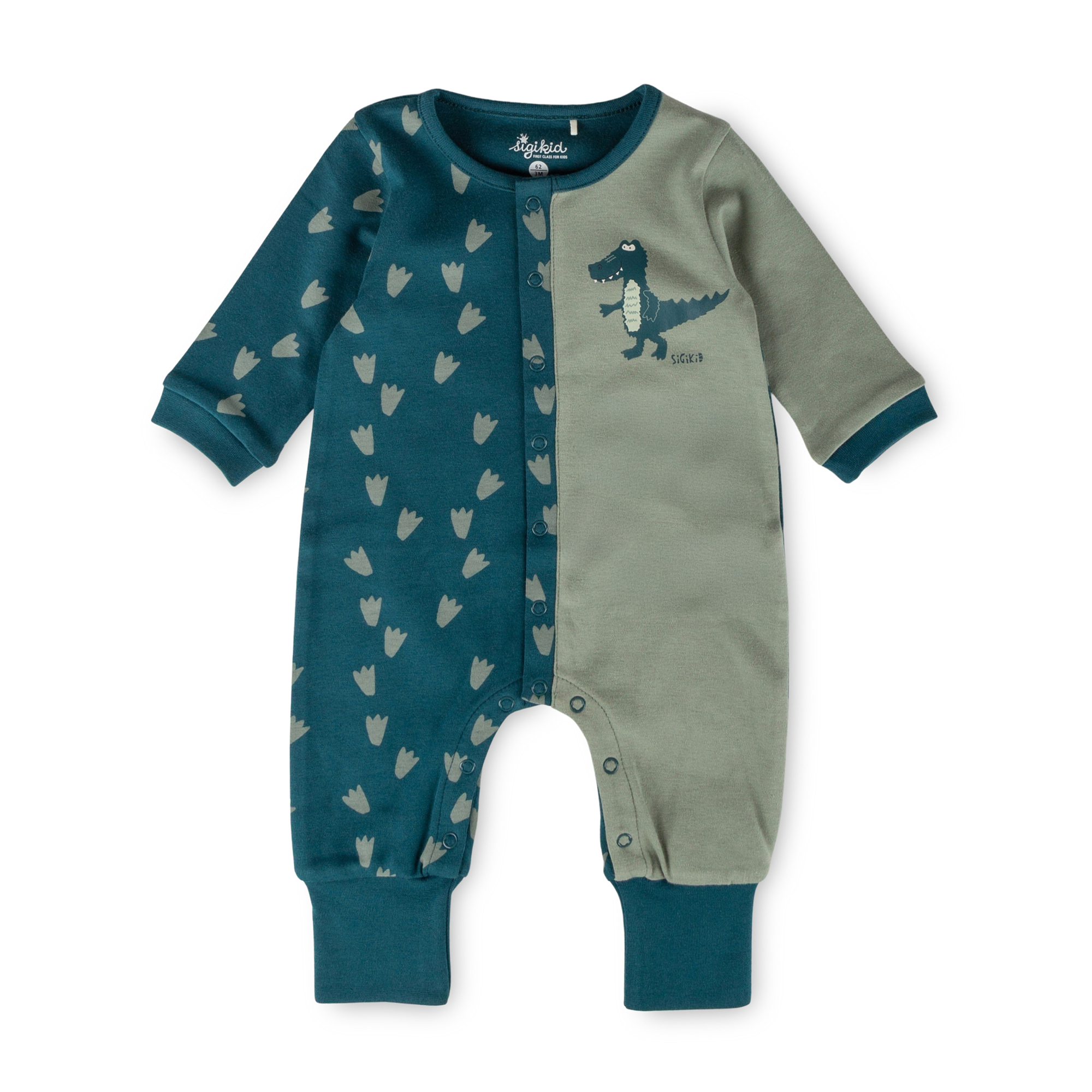 Baby Schlaf Overall Krokodil, grün bedruckt Baby Schlaf Overall Krokodil, grün bedruckt