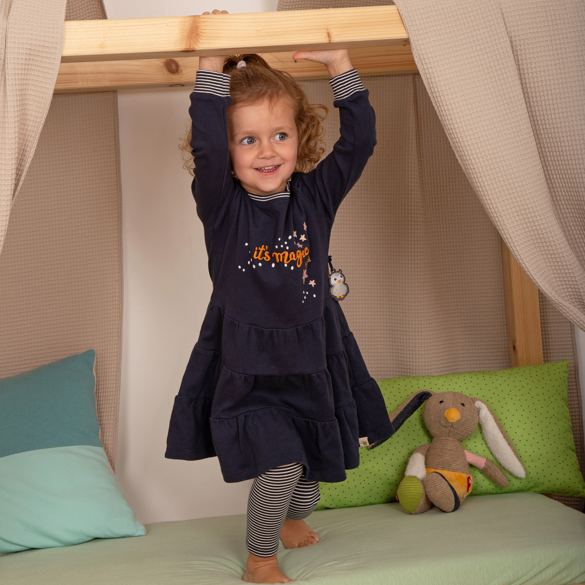 Kinder Kleid Magic Owl, dunkelblau