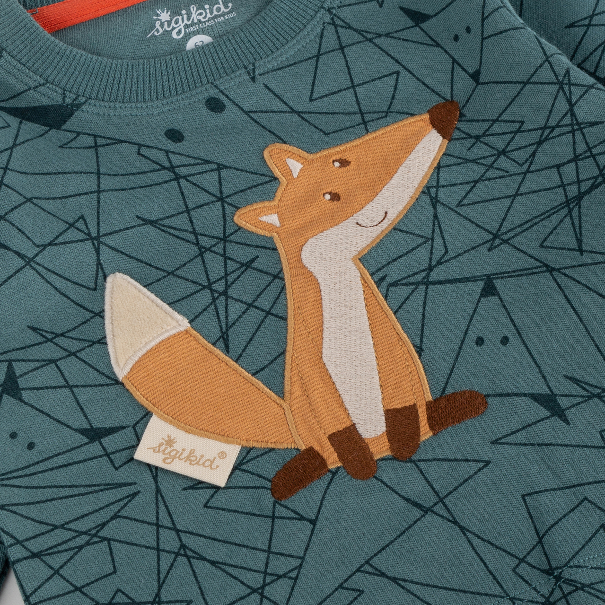 Baby Langarmshirt Fuchs Wild Fox, grün bedruckt