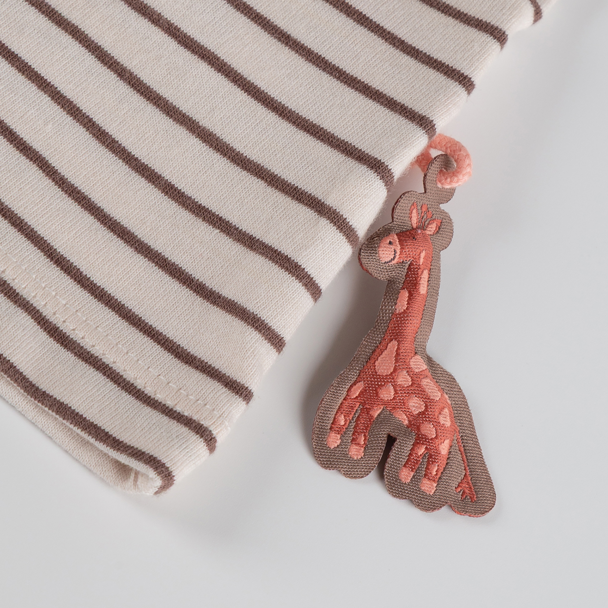 Baby Ringel Langarmshirt Giraffe, braun-weiß