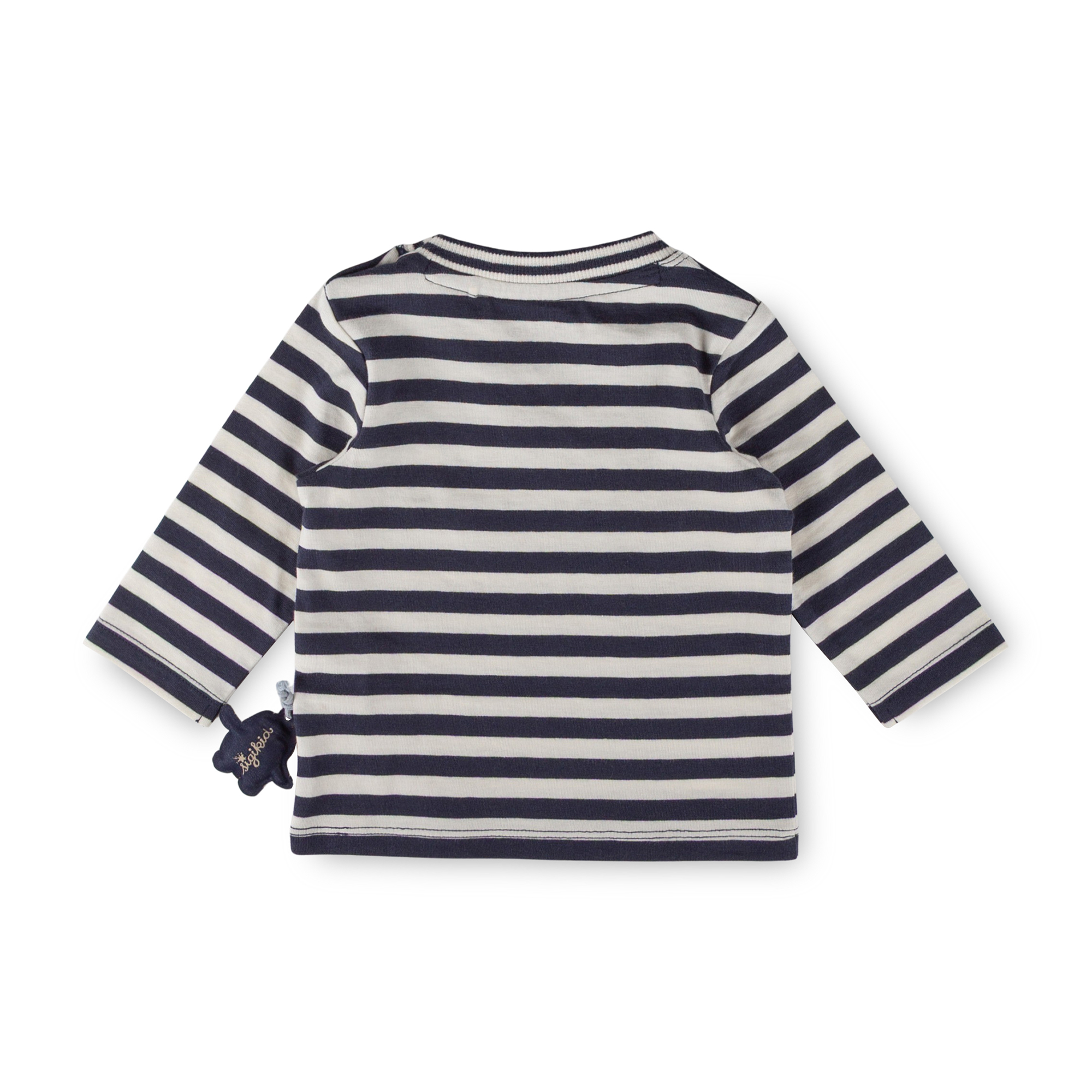Baby Langarmshirt Pinguin Polar Friends blau/weiß geringelt