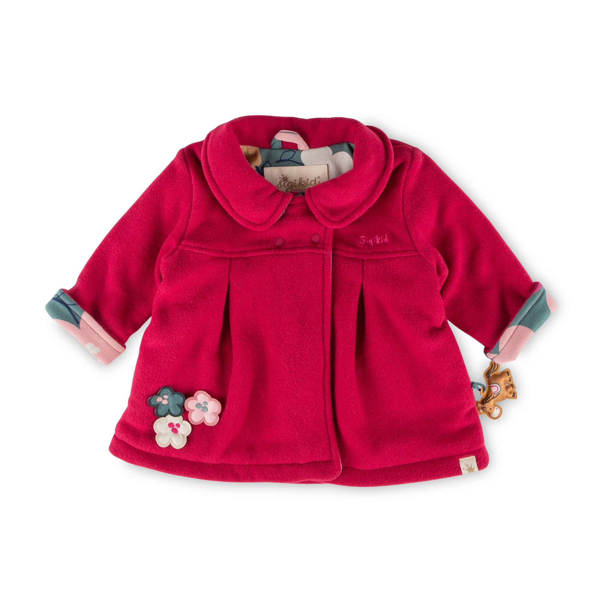 Baby Fleecejacke Pony Love, dunkelrot mit Blumen Baby Fleecejacke Pony Love, dunkelrot mit Blumen