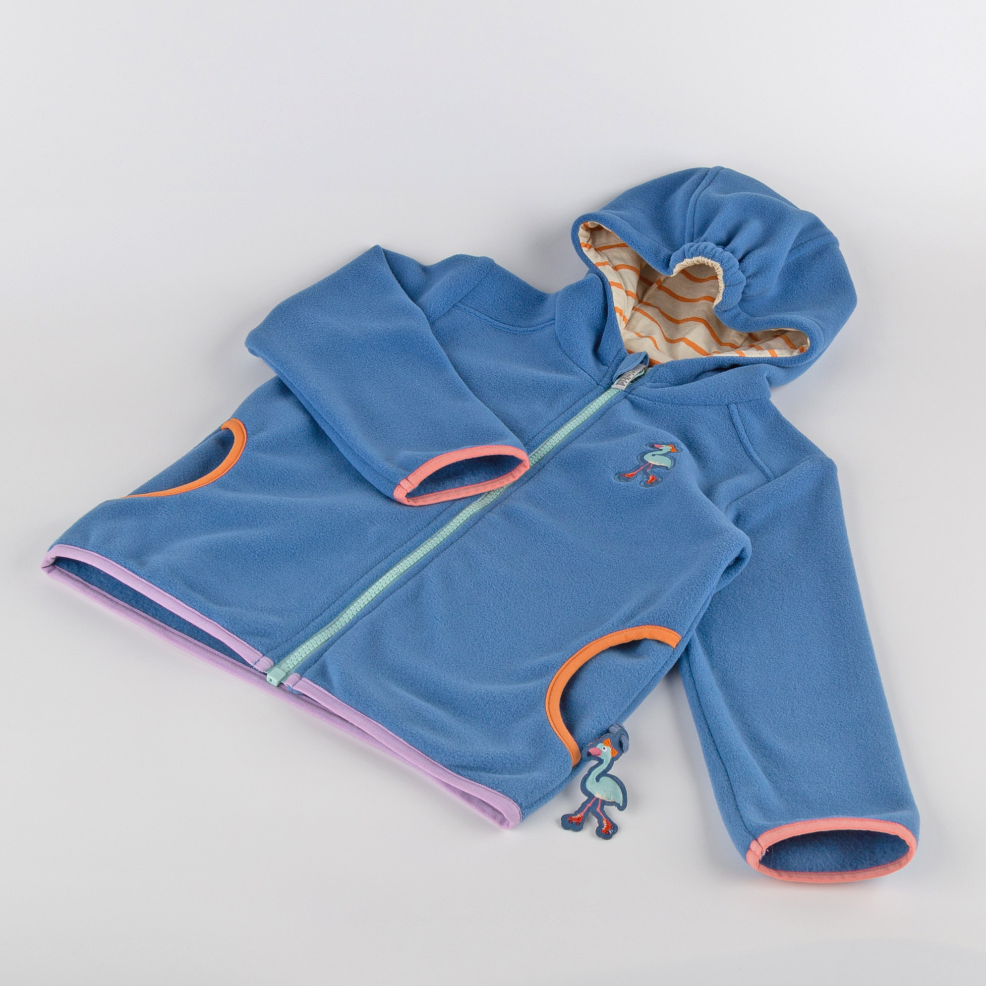 Blaue Kinder Fleecejacke Wild Flamingo Blaue Kinder Fleecejacke Wild Flamingo