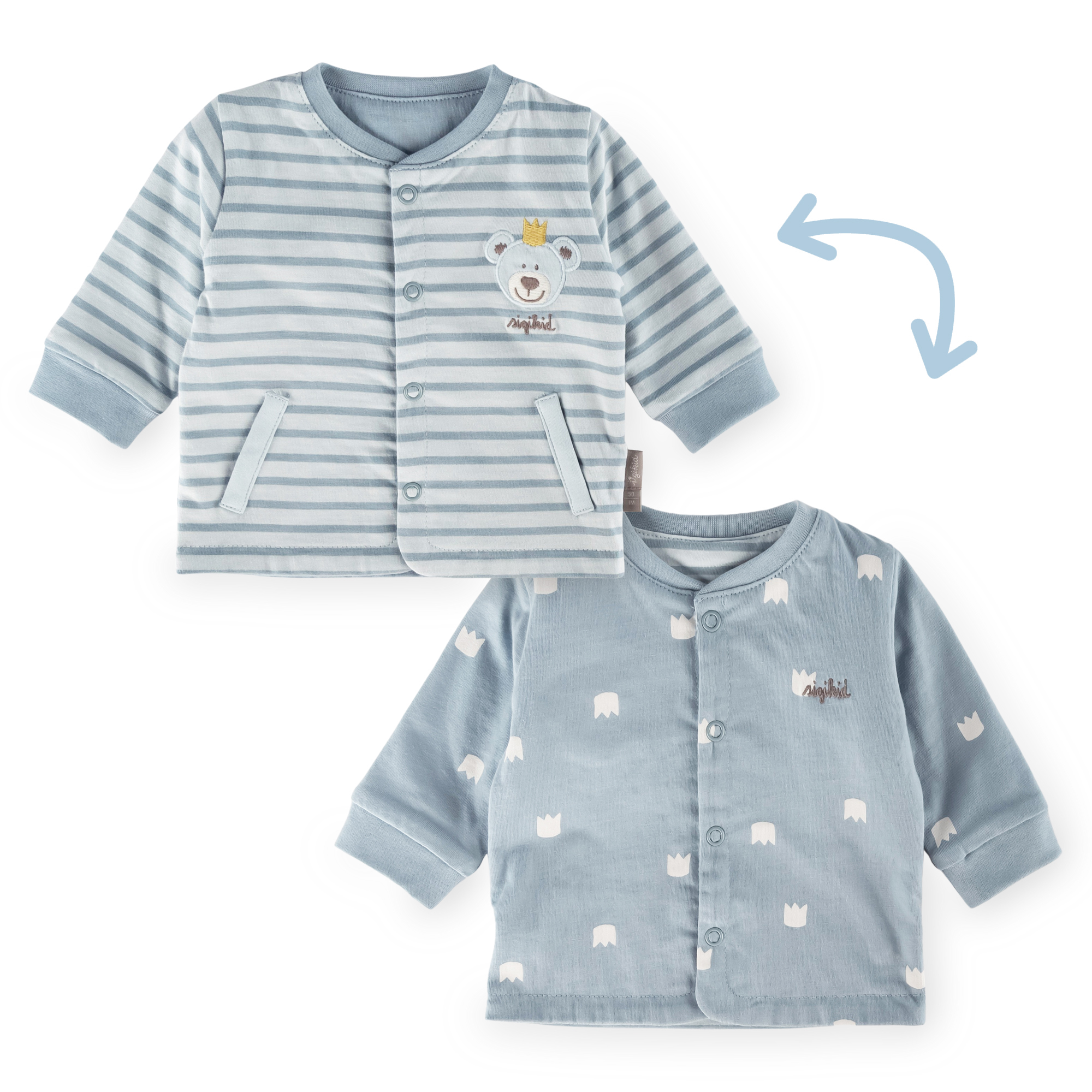Baby Wendejacke Krönchen Bär, blau Baby Wendejacke Krönchen Bär, blau