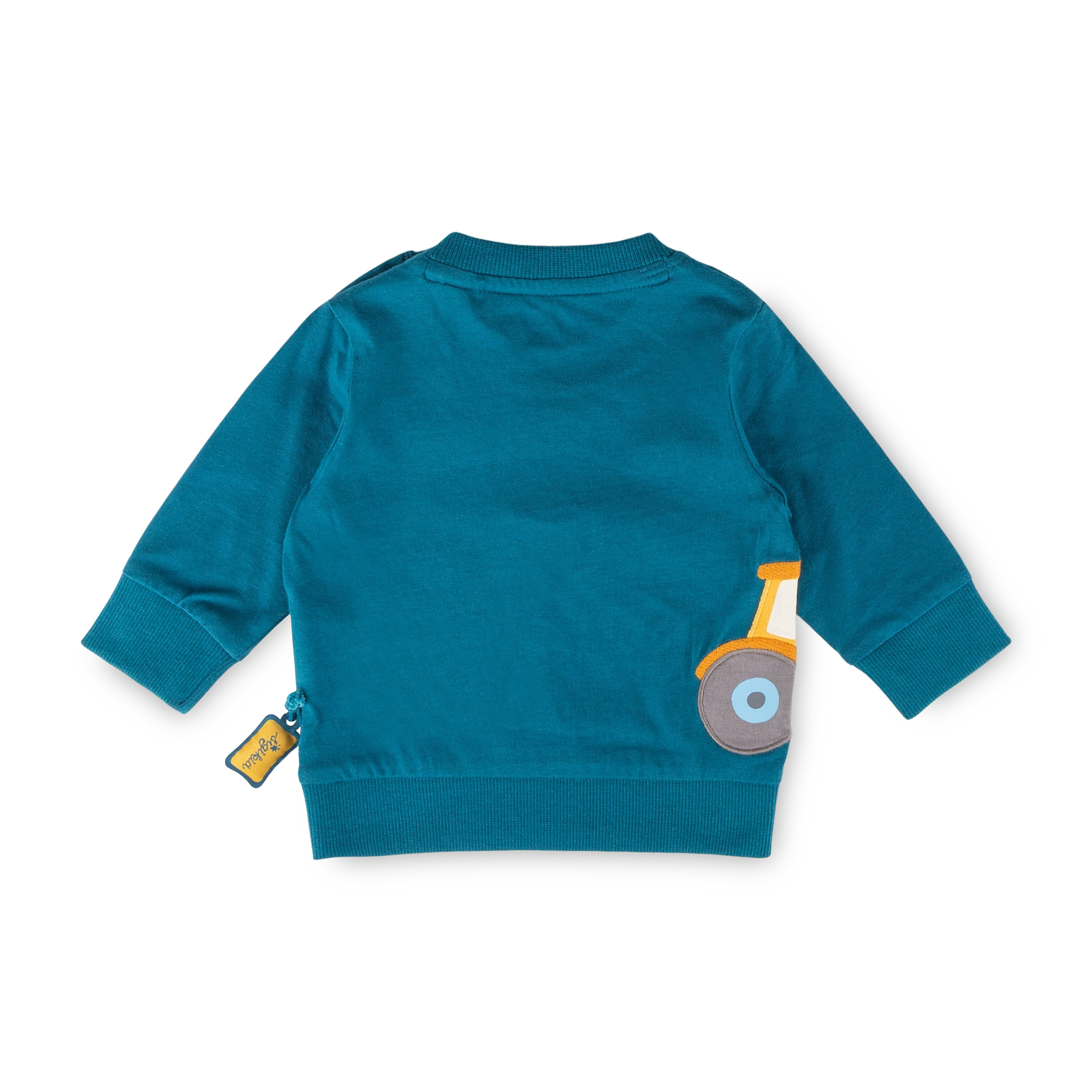 Baby Langarmshirt Fahrzeuge, blaugrün