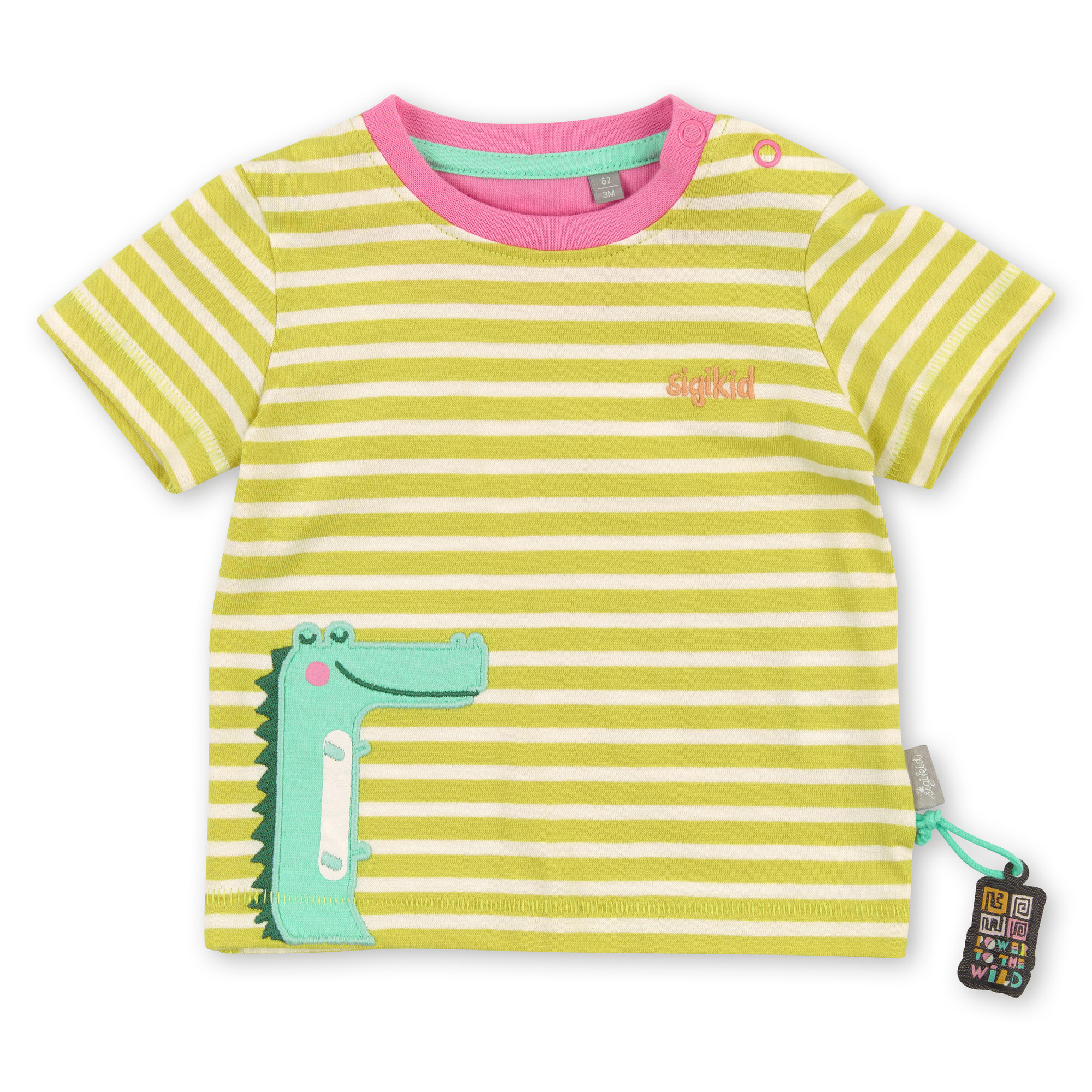 Baby T-Shirt geringelt mit Krokodil Motiv Baby T-Shirt geringelt mit Krokodil Motiv