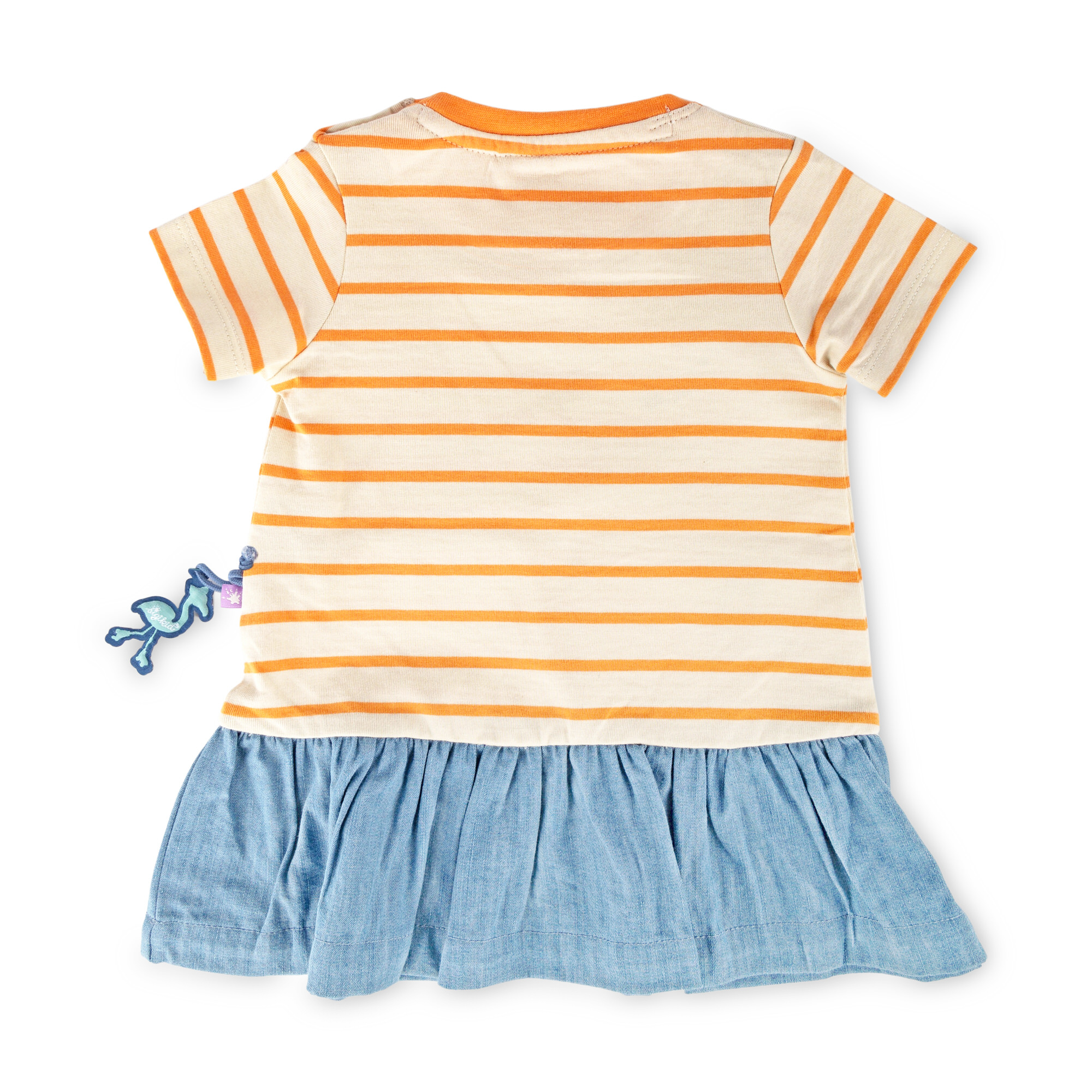 Baby Ringelkleid Flamingo, orange-weiß