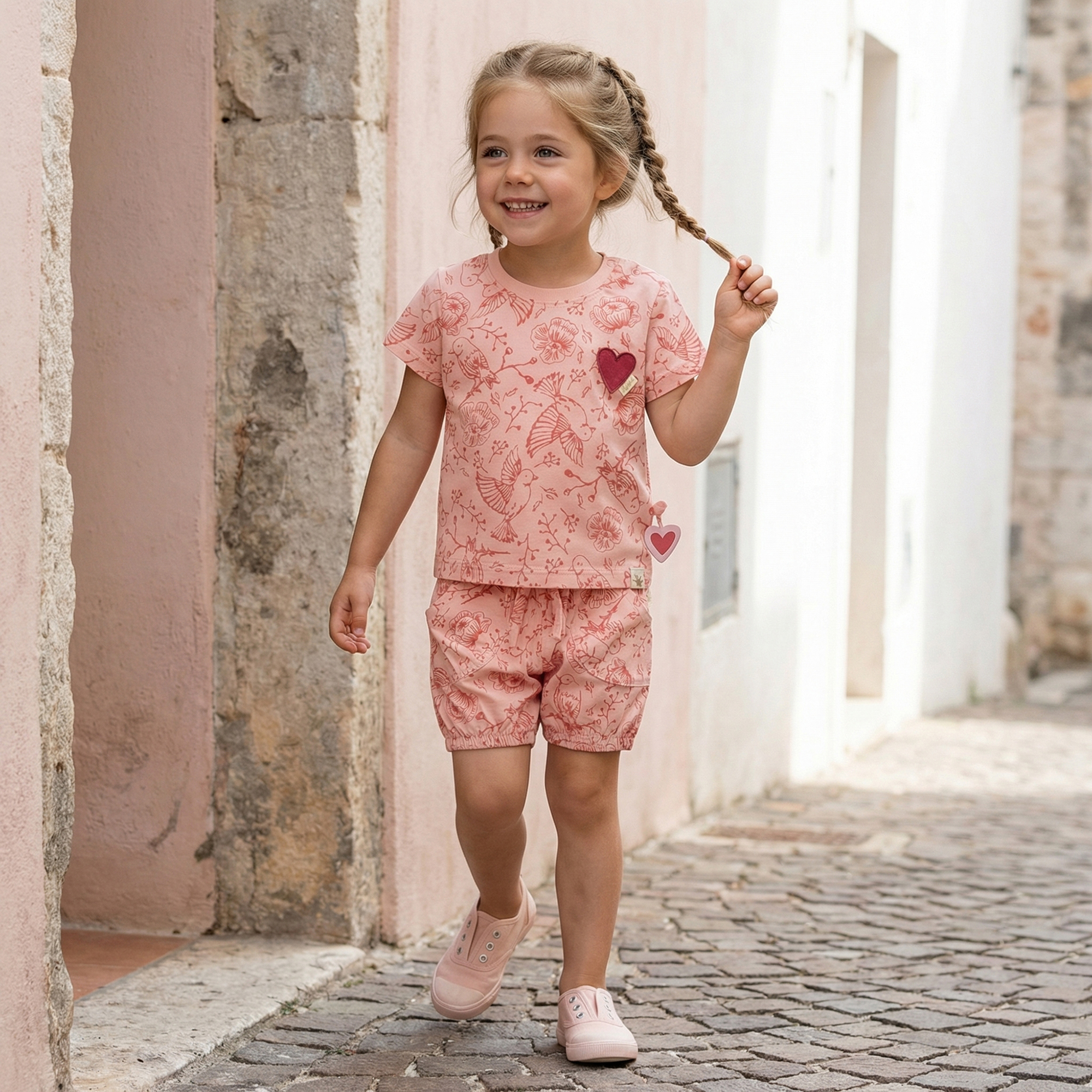 Allover print baby T-shirt Spring Birds