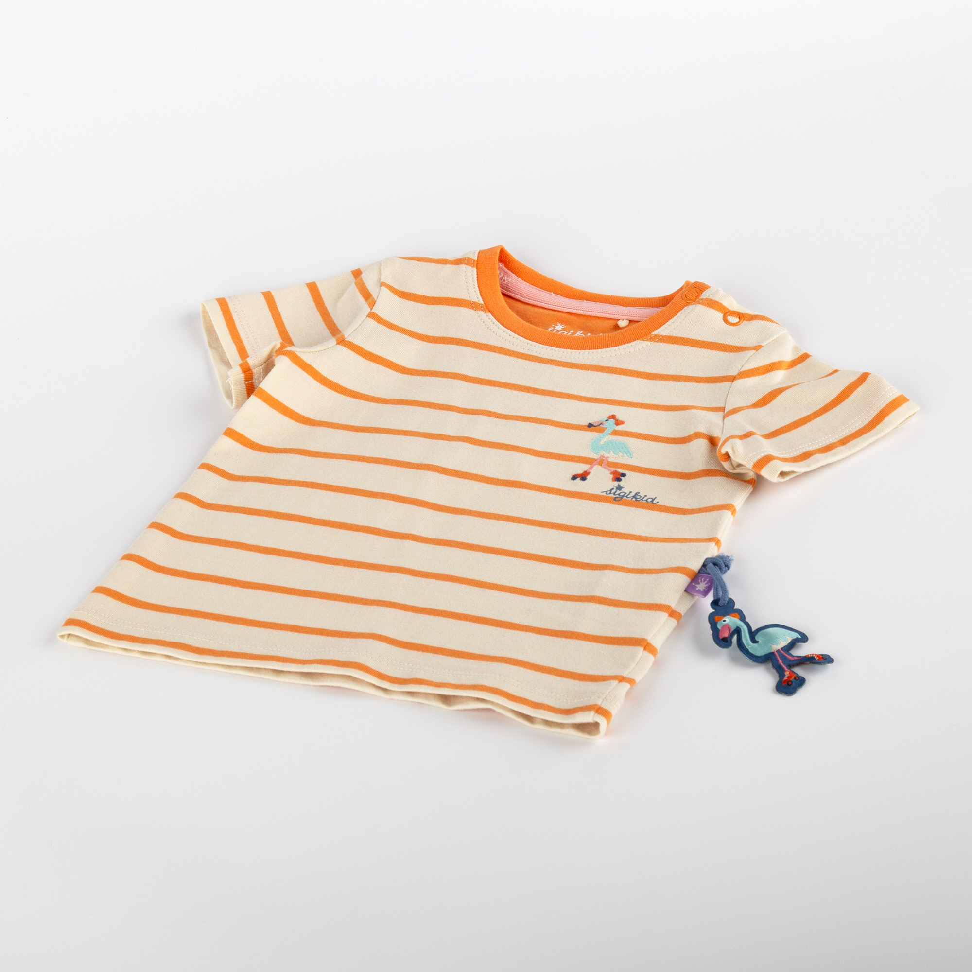 Baby Ringel T-Shirt Flamingo, orange-weiß Baby Ringel T-Shirt Flamingo, orange-weiß