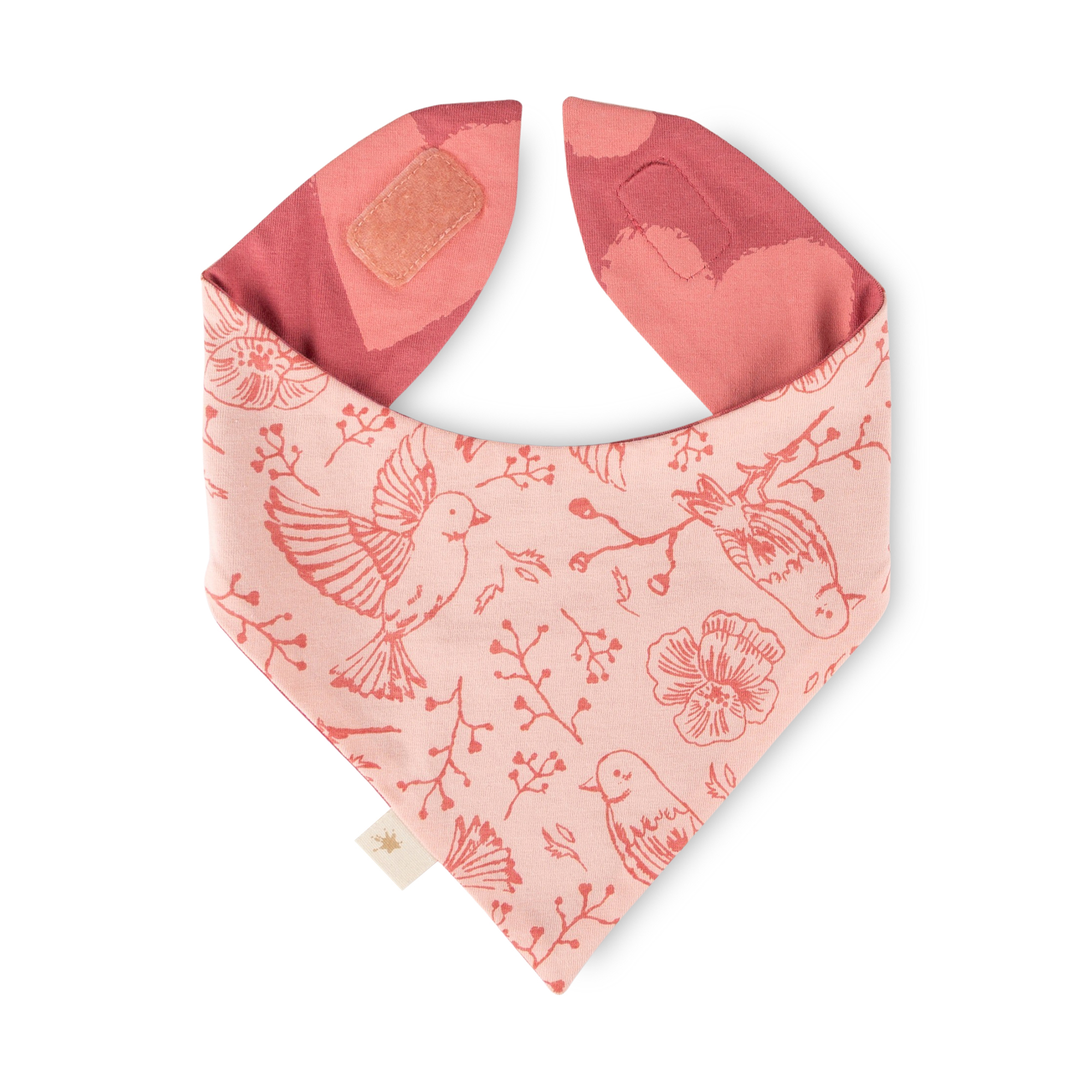 Reversible baby bandana bib Spring Birds