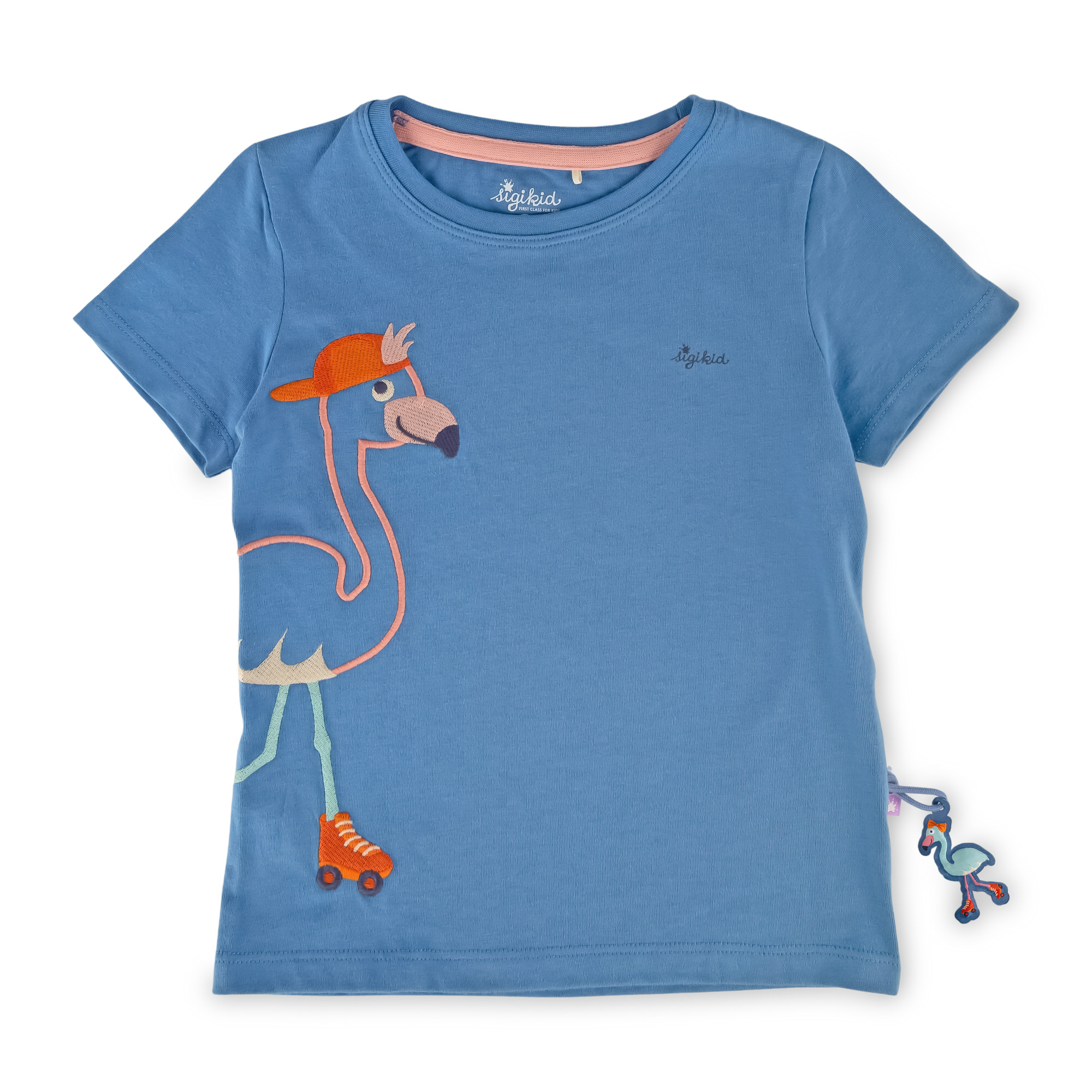 Blaues Kinder T-Shirt mit Flamingo Motiv Blaues Kinder T-Shirt mit Flamingo Motiv