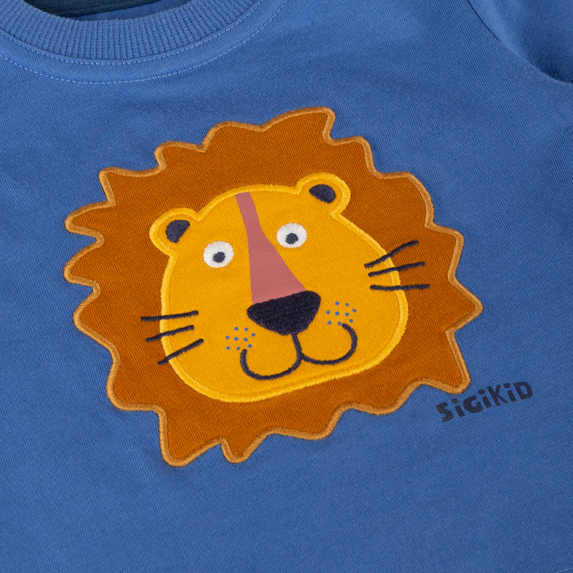 Baby T-Shirt Tiger & Löwe, blau