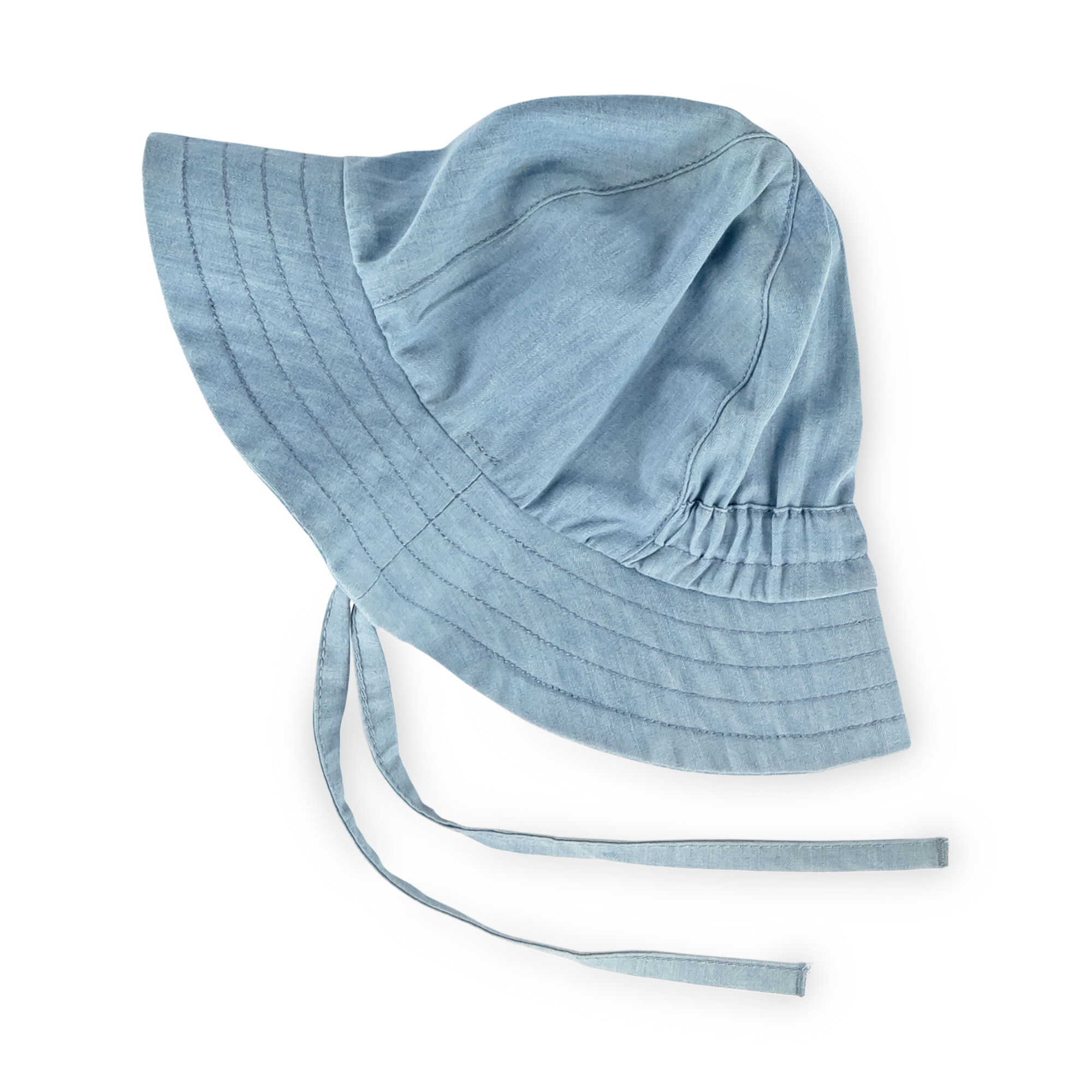Baby Jeanshut mit Krempe und Bindebändchen