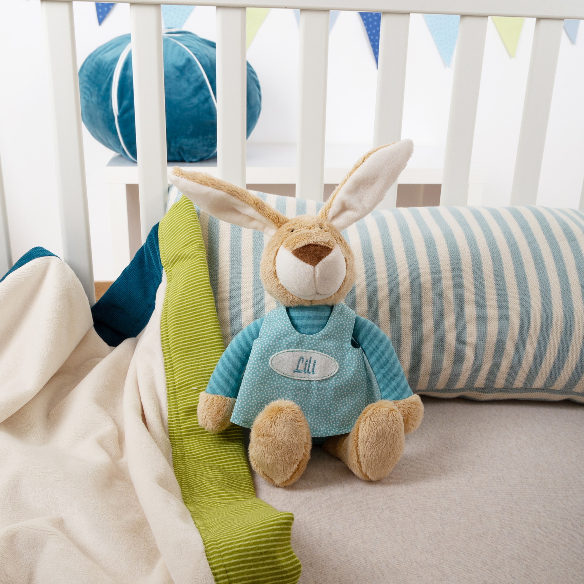 Kuscheltier Namensspielfigur Hase türkis Kuscheltier Namensspielfigur Hase türkis