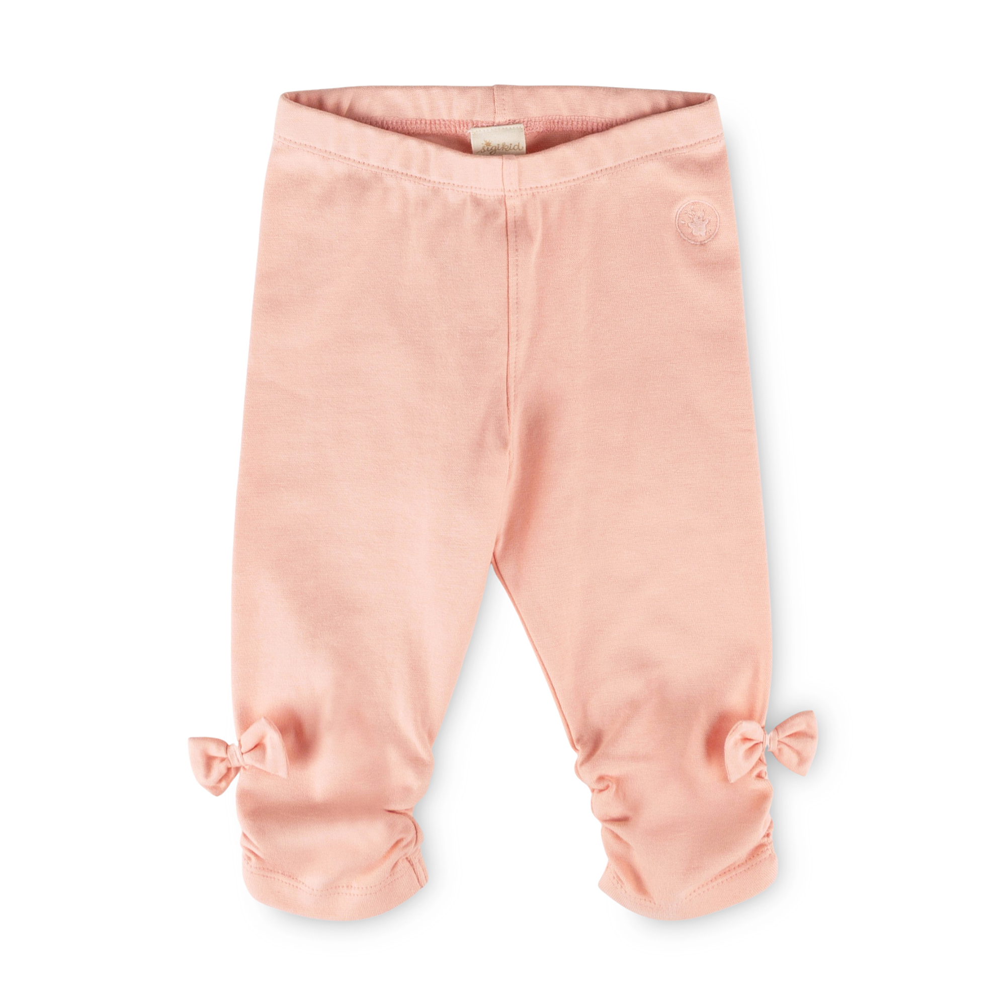 Kinder Capri-Leggings seitlich gerafft, rosa