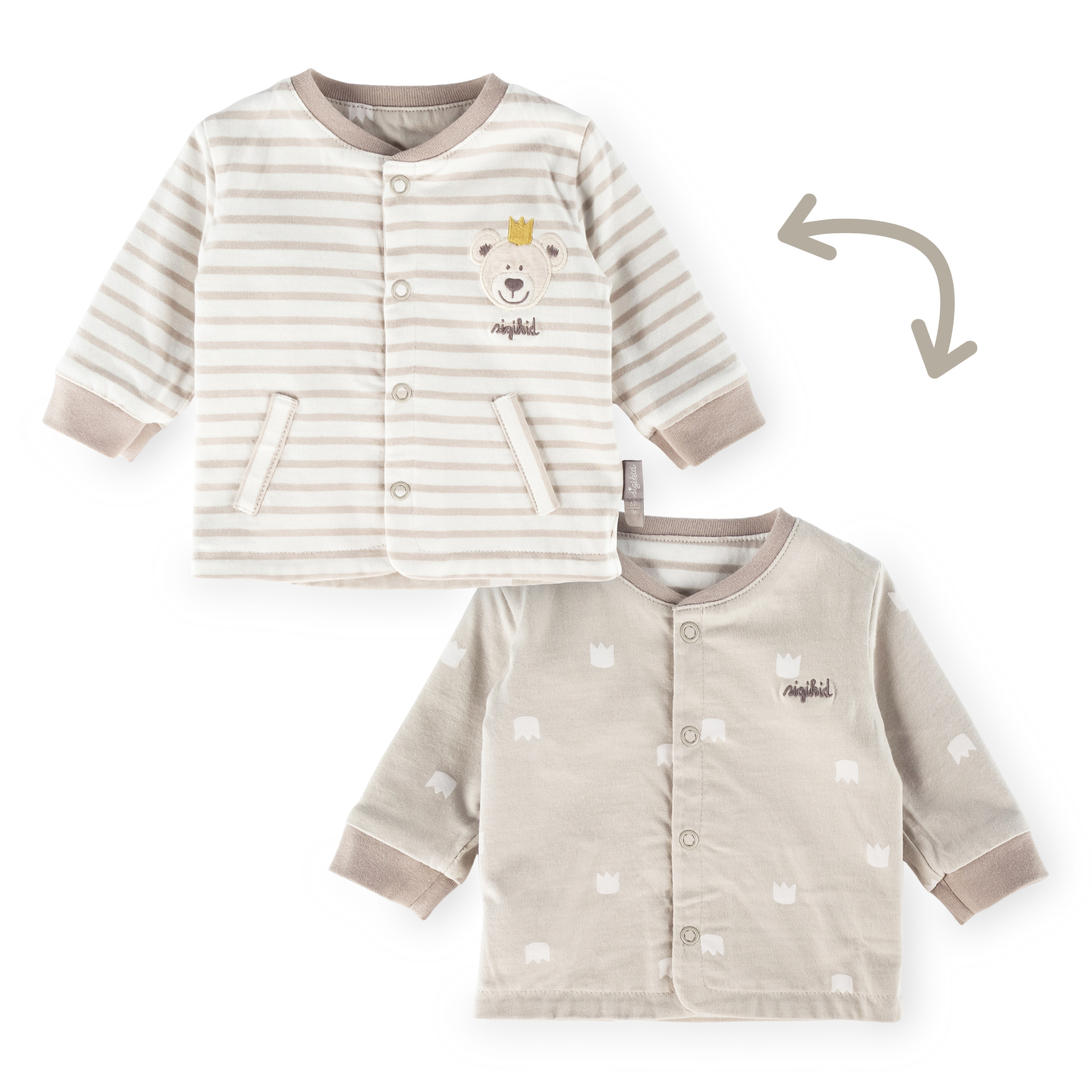Baby Wendejacke Krönchen Bär, beige Baby Wendejacke Krönchen Bär, beige