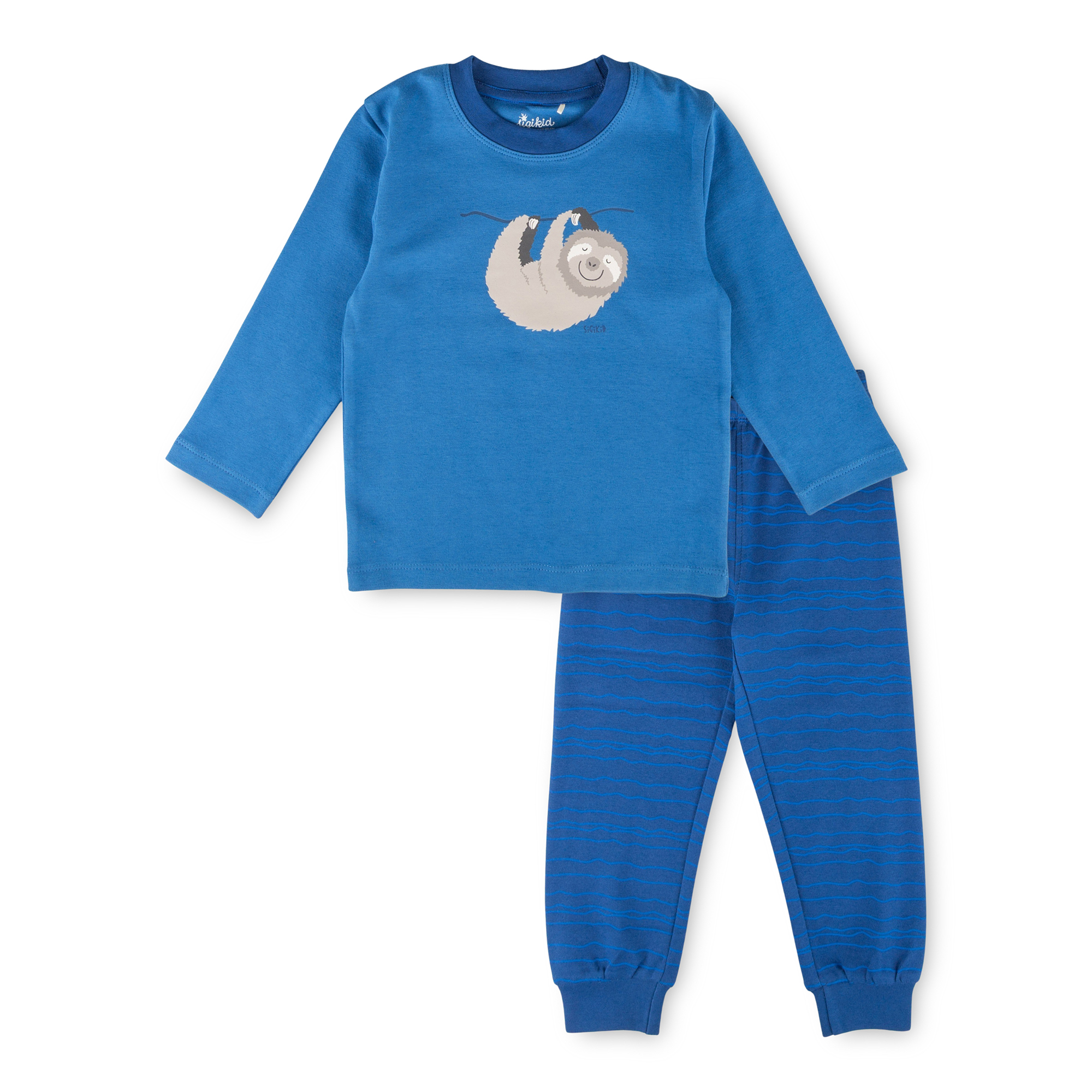 Kinder Pyjama Faultier blau