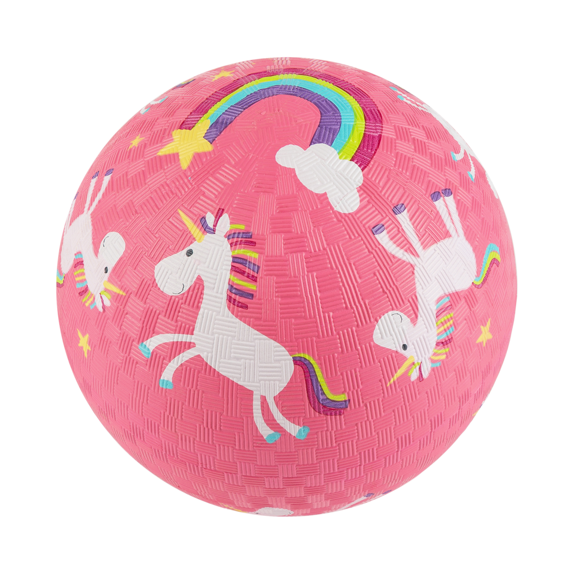 Pink rubber ball unicorns, 17 cm, natural caoutchouc