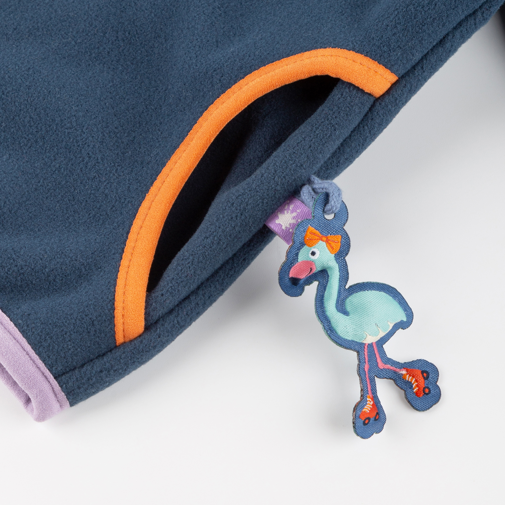 Dunkelblaue Baby Fleecejacke Wild Flamingo
