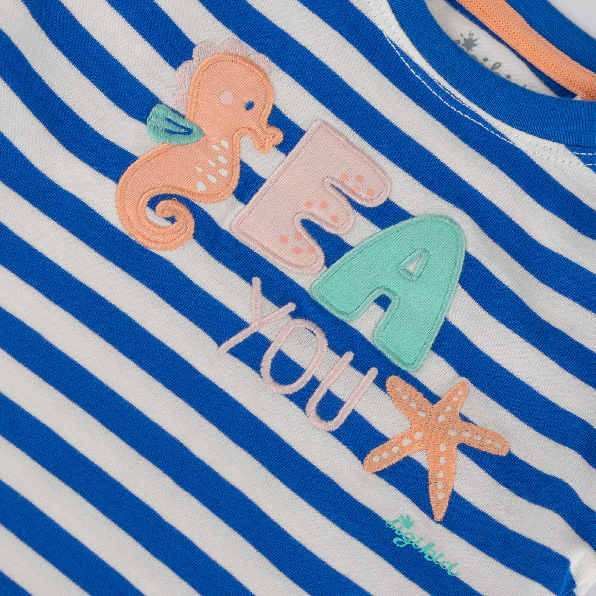 Baby Ringel T-Shirt Strand, blau-weiß
