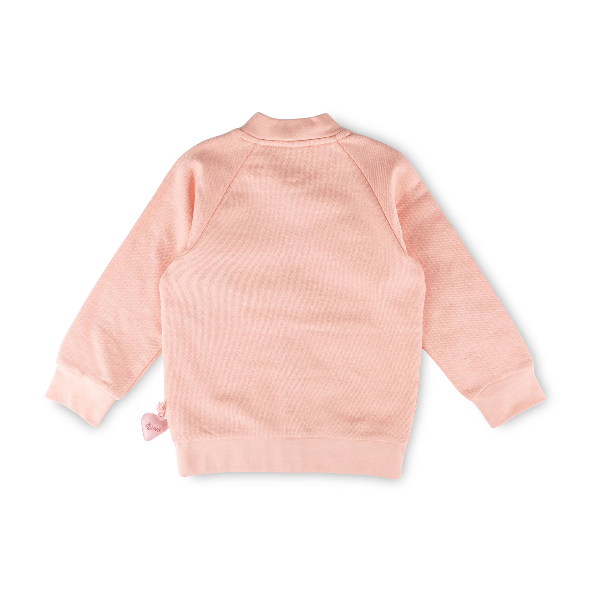 Kinder Sweatjacke mit Vogel Motiv und Kängurutasche, rosa