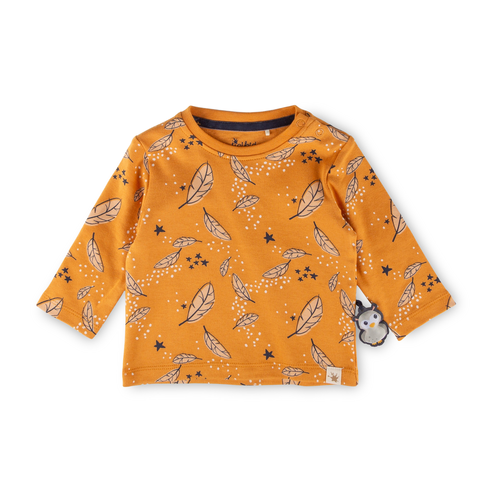 Baby Langarmshirt Magic Owl, gelb mit Federprint Baby Langarmshirt Magic Owl, gelb mit Federprint