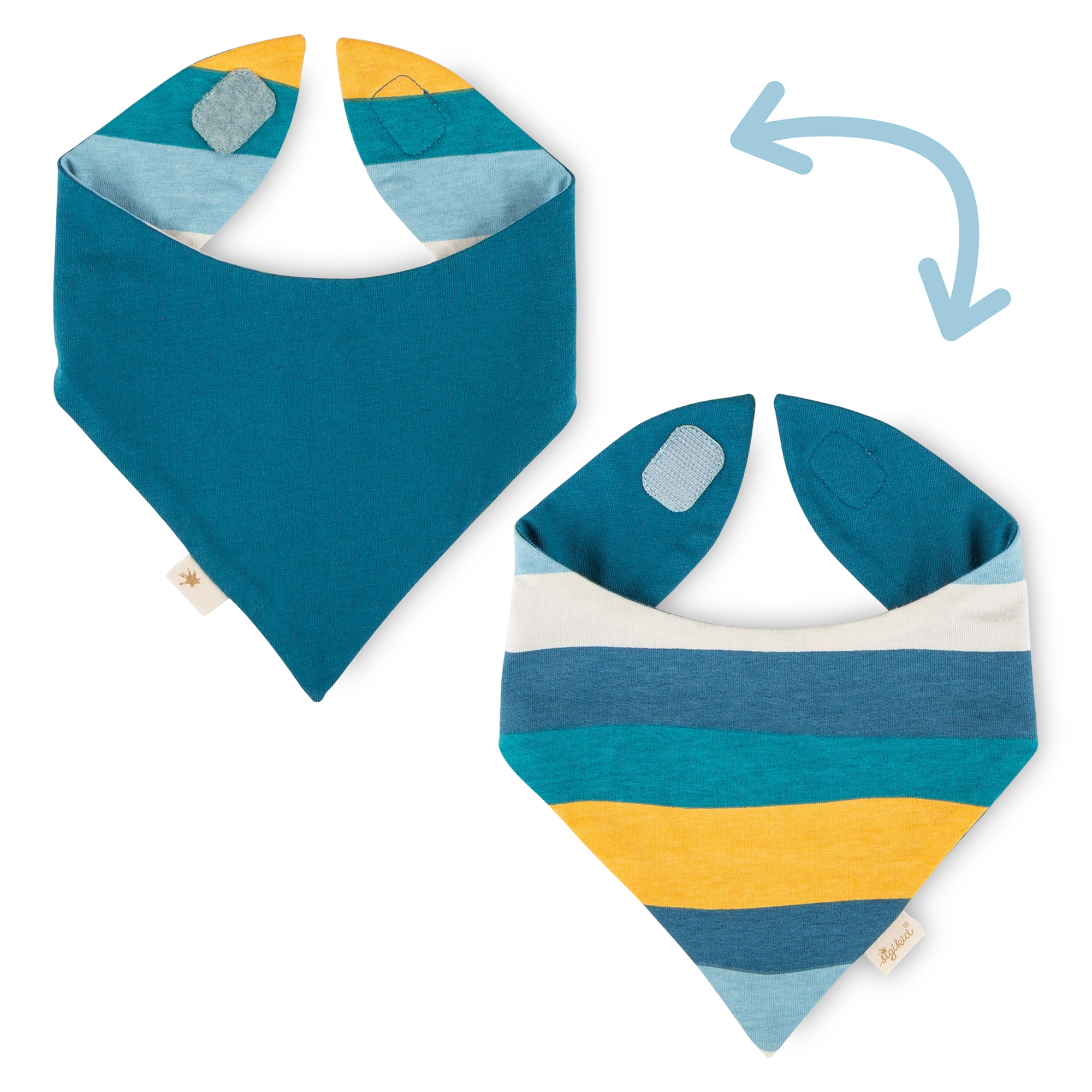 Reversible baby bandana bib, Tractor & Co