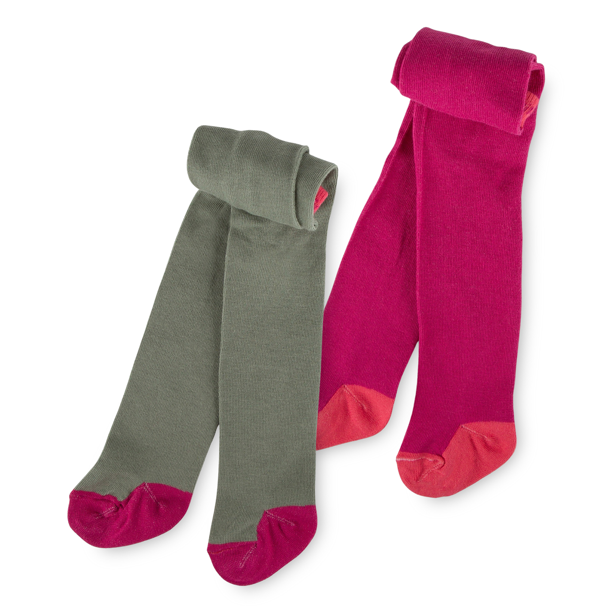 Kinder 2er Strumpfhosenset Fancy Forest, pink und grün
