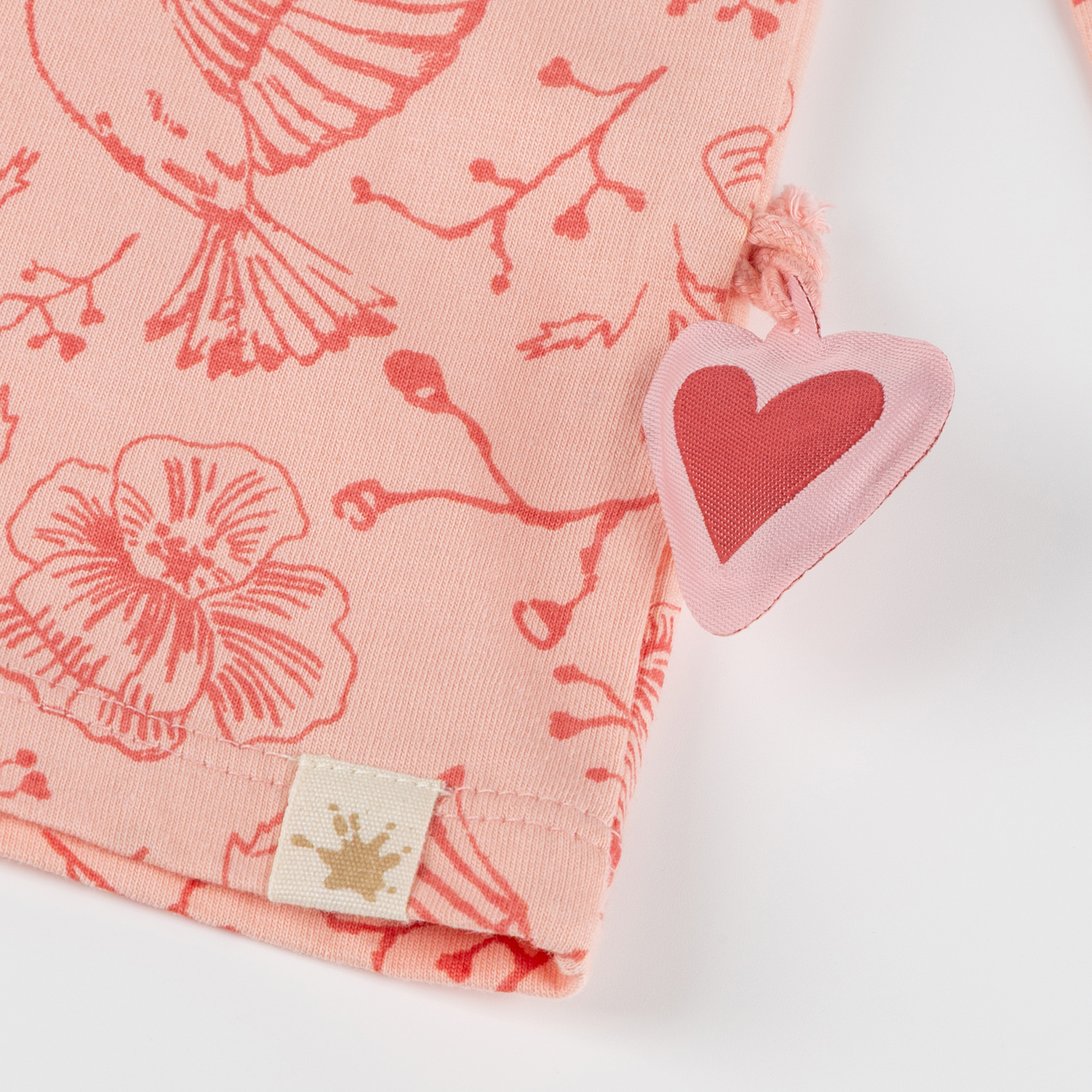 Kinder Langarmshirt mit Vogel Print und Herzchen, rosa