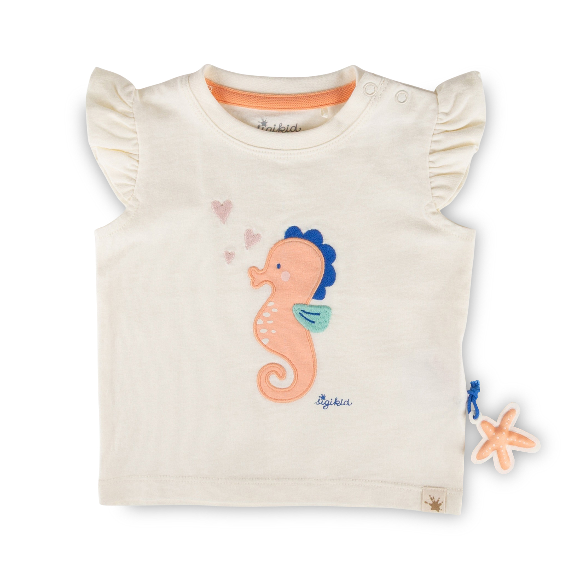 Baby T-Shirt Seepferdchen, weiß
