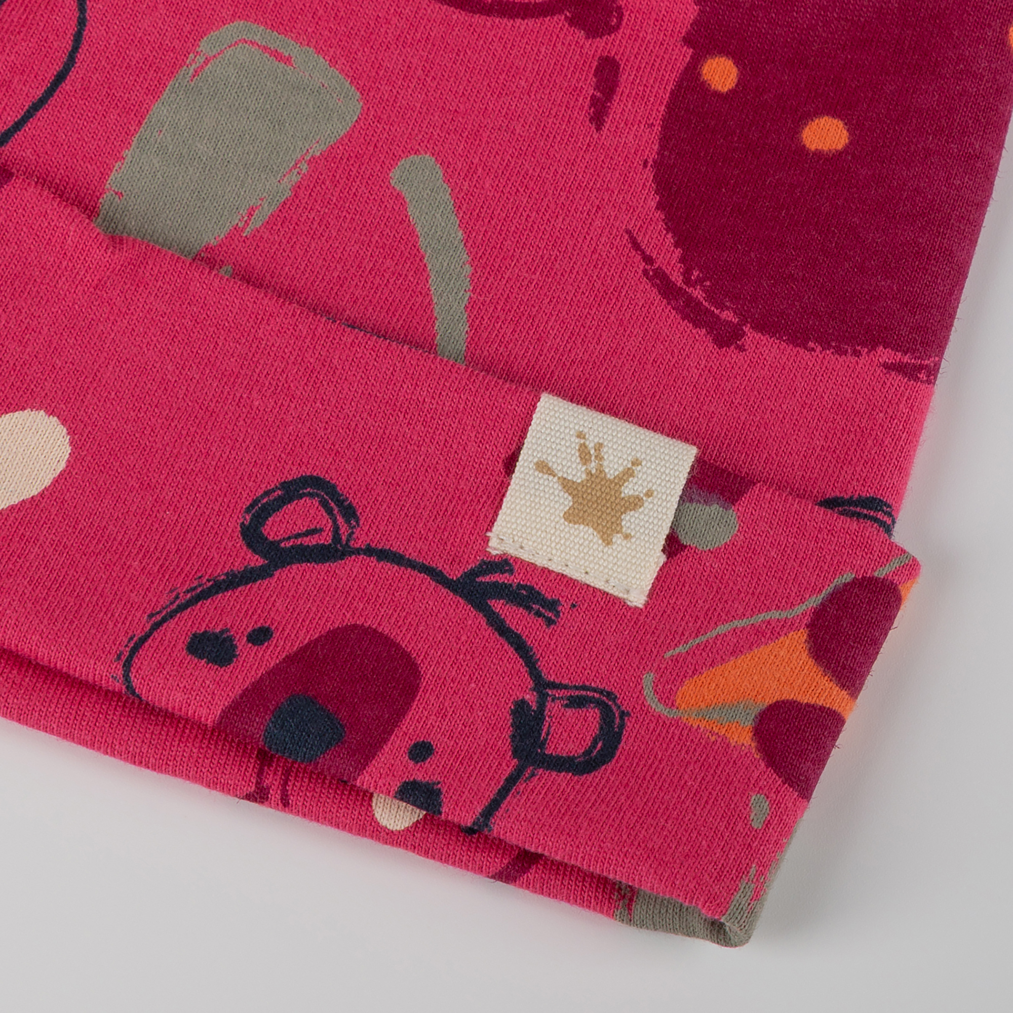 Kinder Mütze Bär Fancy Forest Print, pink