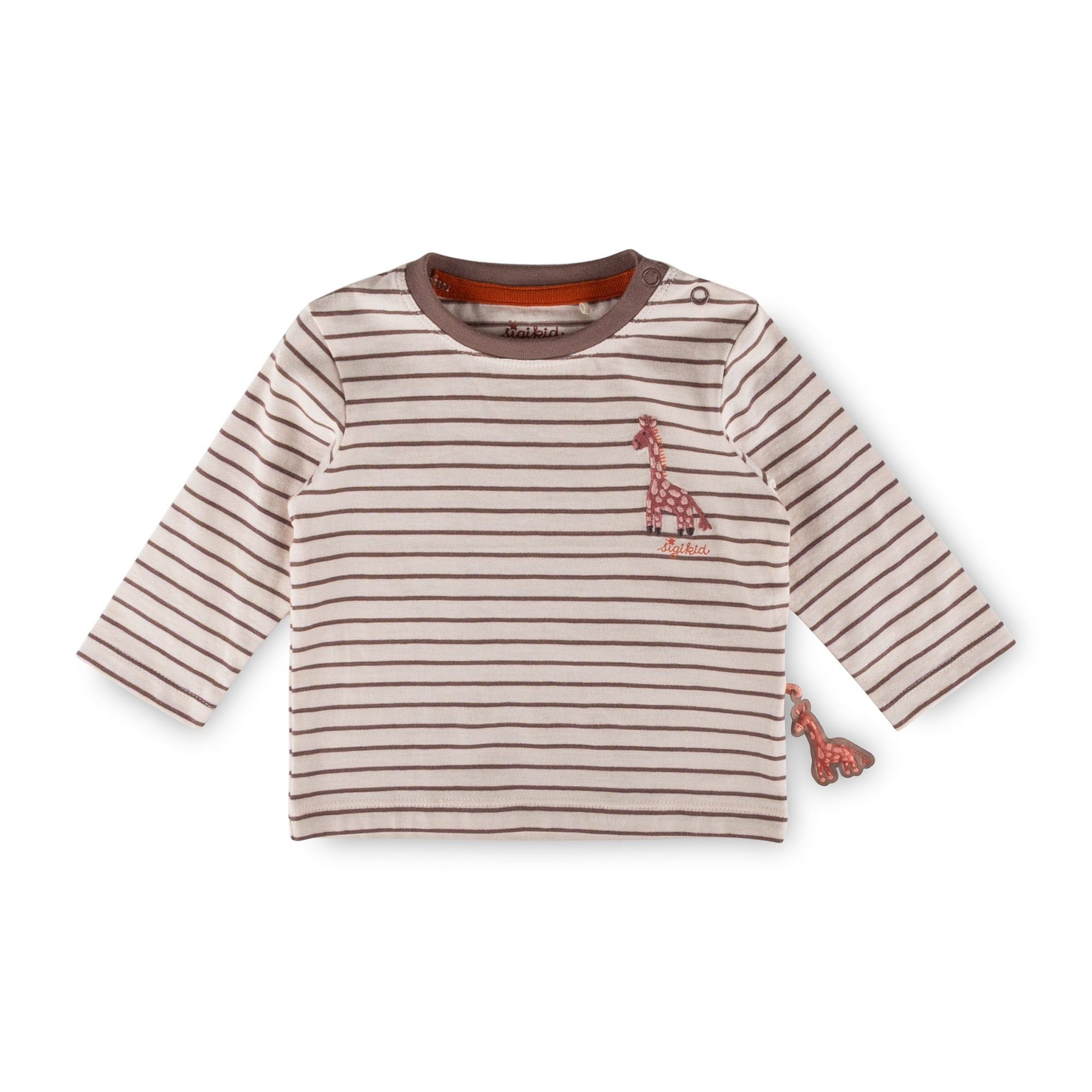 Baby Ringel Langarmshirt Giraffe, braun-weiß
