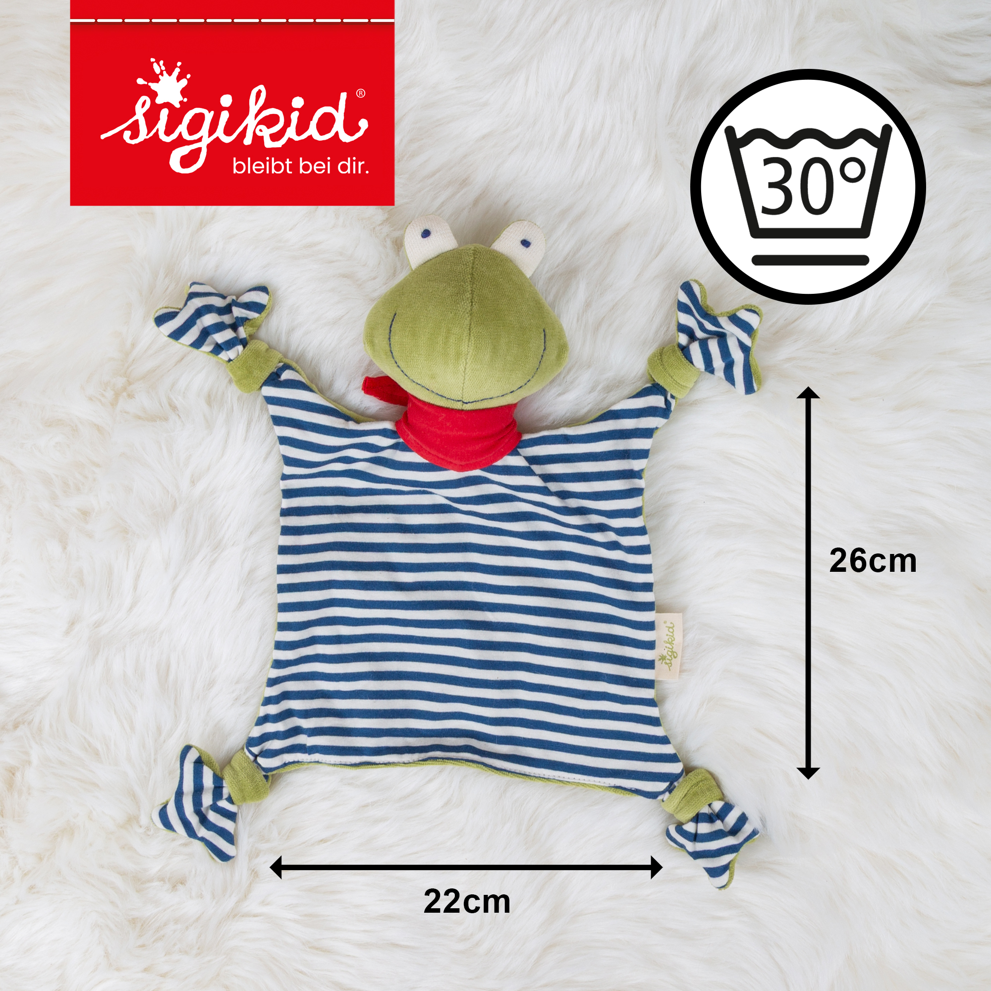 Organic baby comforter lovey frog, Green