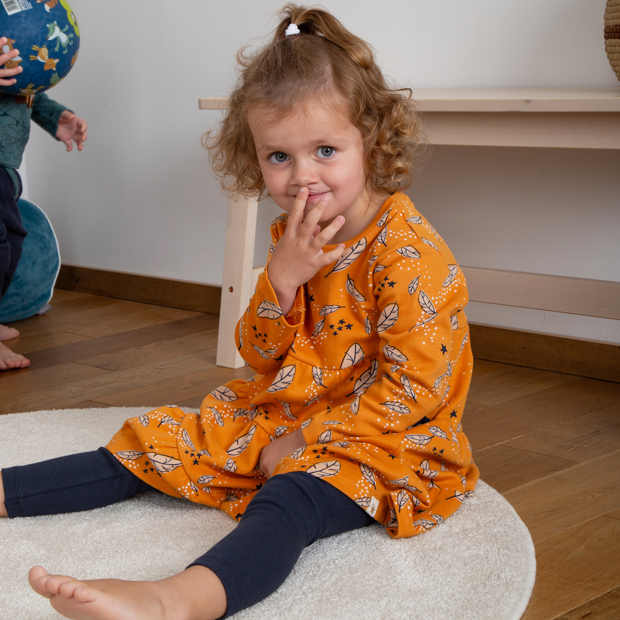 Kinder Rippstrick Leggings Magic Owl, dunkelblau Kinder Rippstrick Leggings Magic Owl, dunkelblau