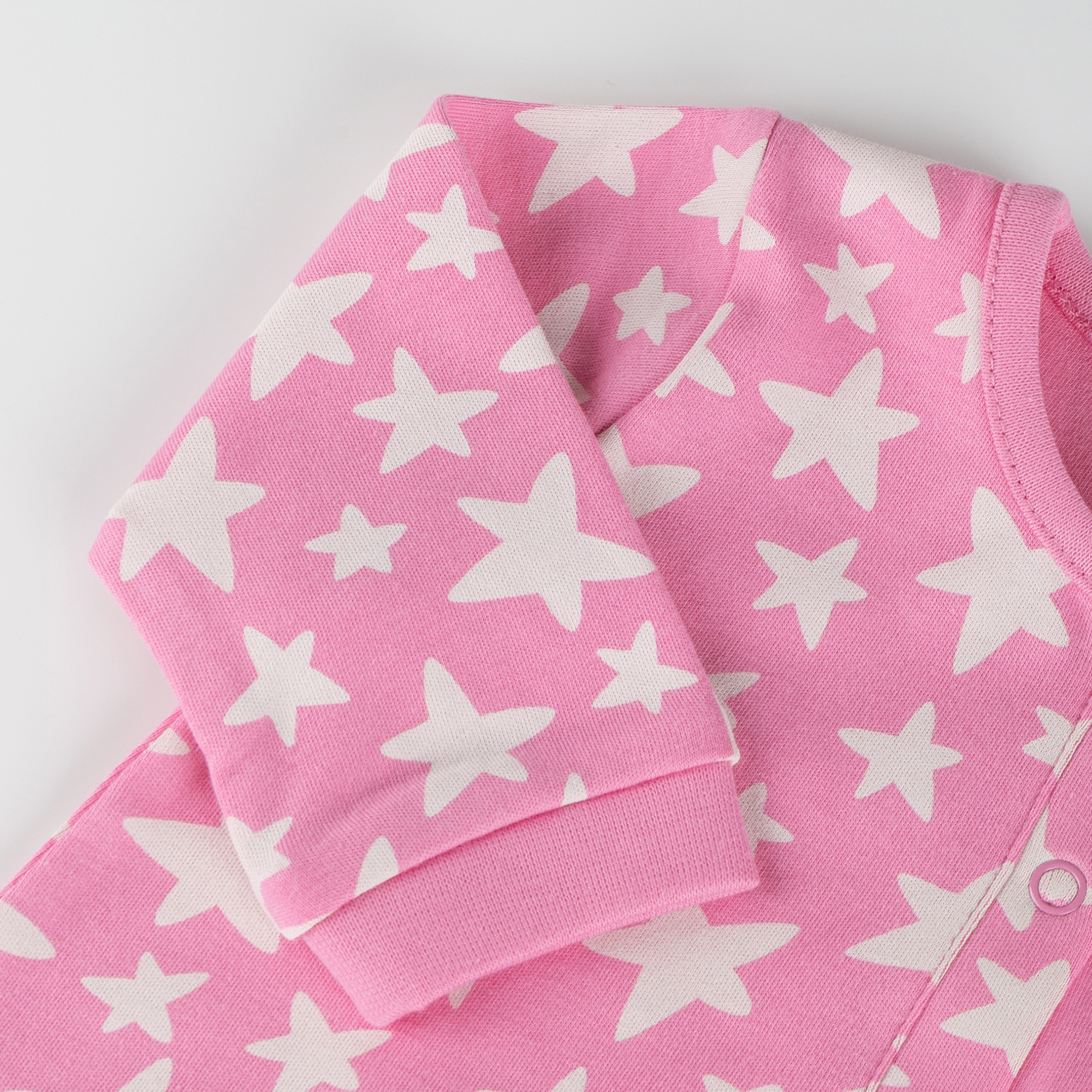 Baby Schlaf Overall Eule mit Sternchen Print, pink Baby Schlaf Overall Eule mit Sternchen Print, pink