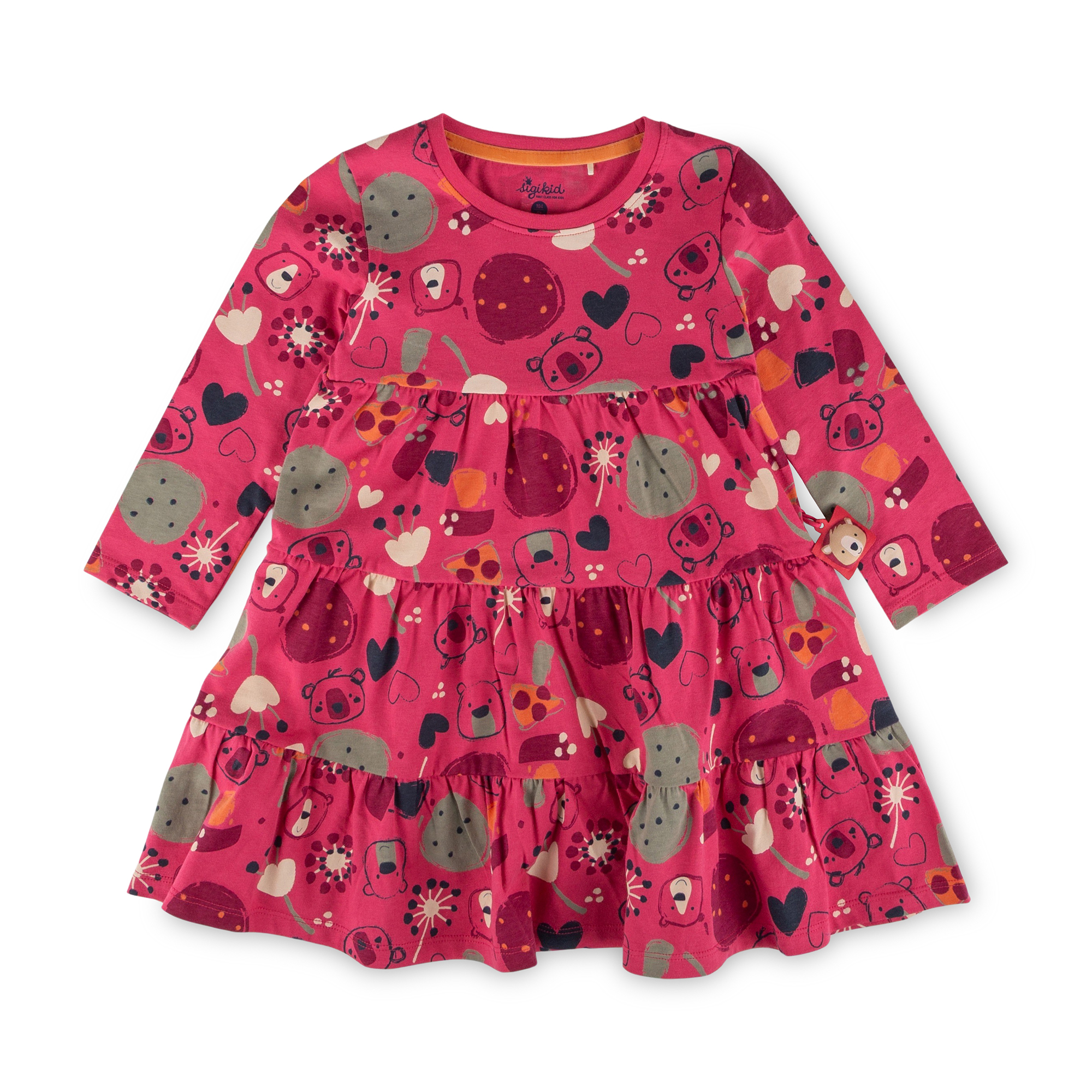 Kinder Kleid Bär Fancy Forest Print, pink