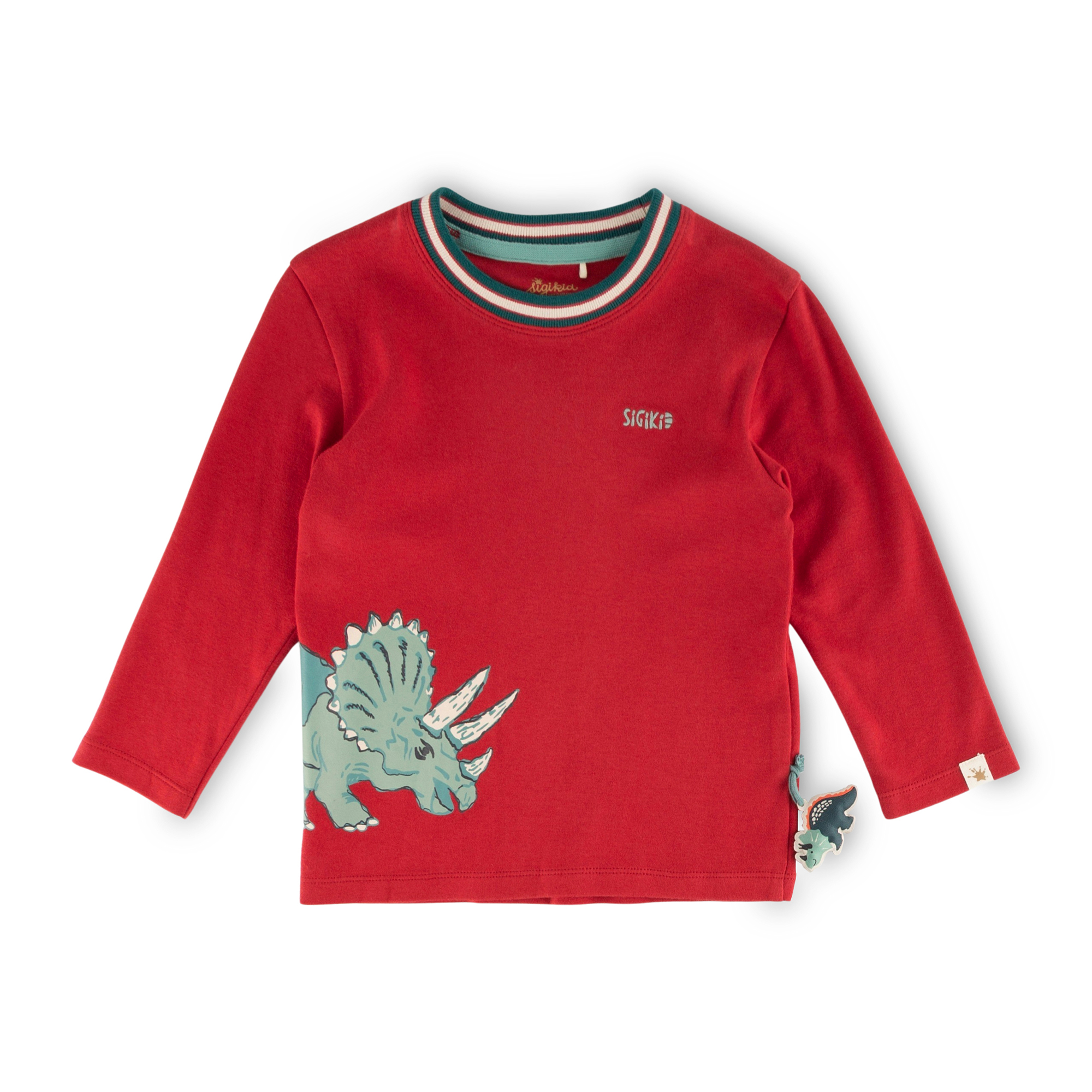 Kinder Langarmshirt Dino, dunkelrot