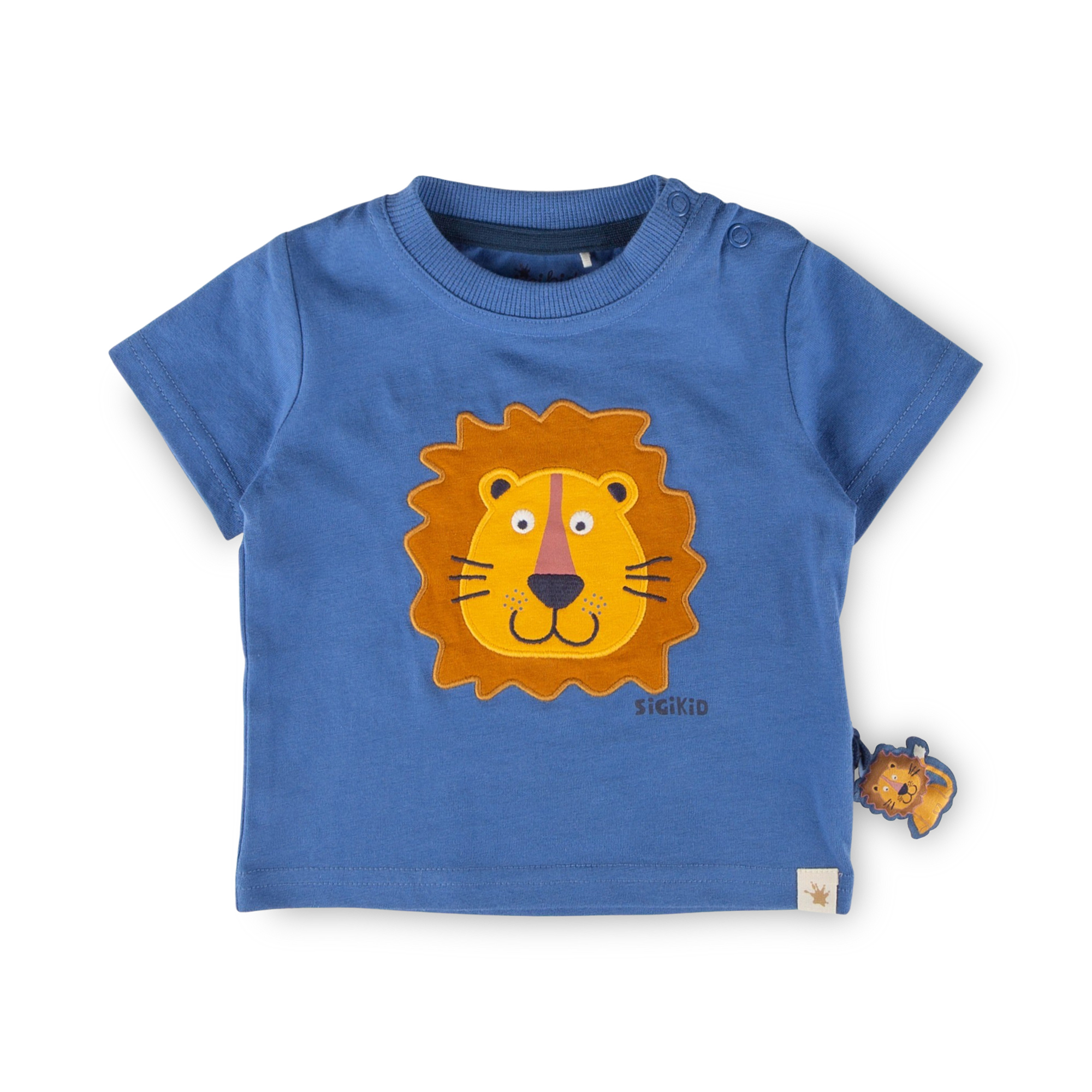 Baby T-Shirt Tiger & Löwe, blau