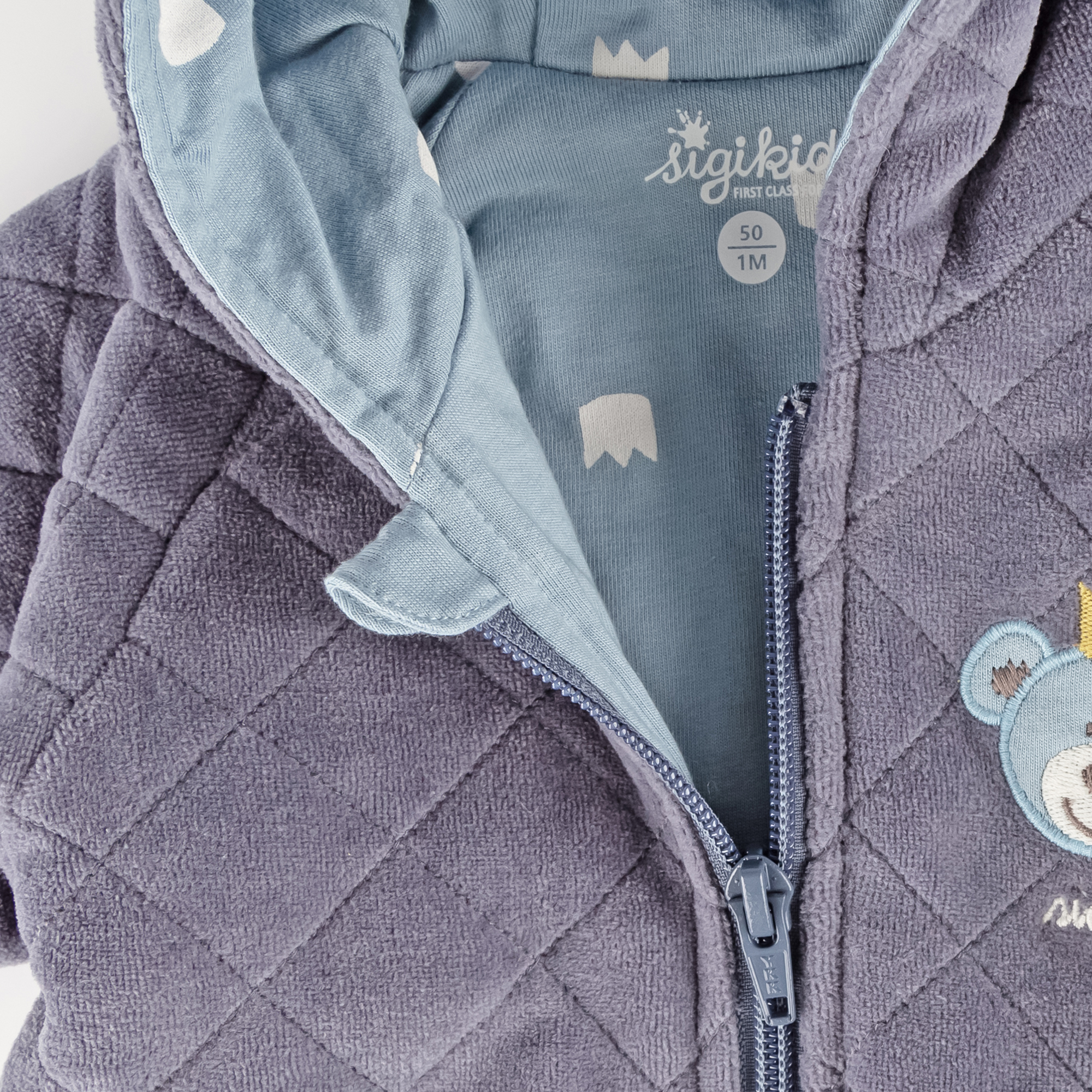 Baby Nicki Jacke Krönchen Bär, dunkelgrau Baby Nicki Jacke Krönchen Bär, dunkelgrau