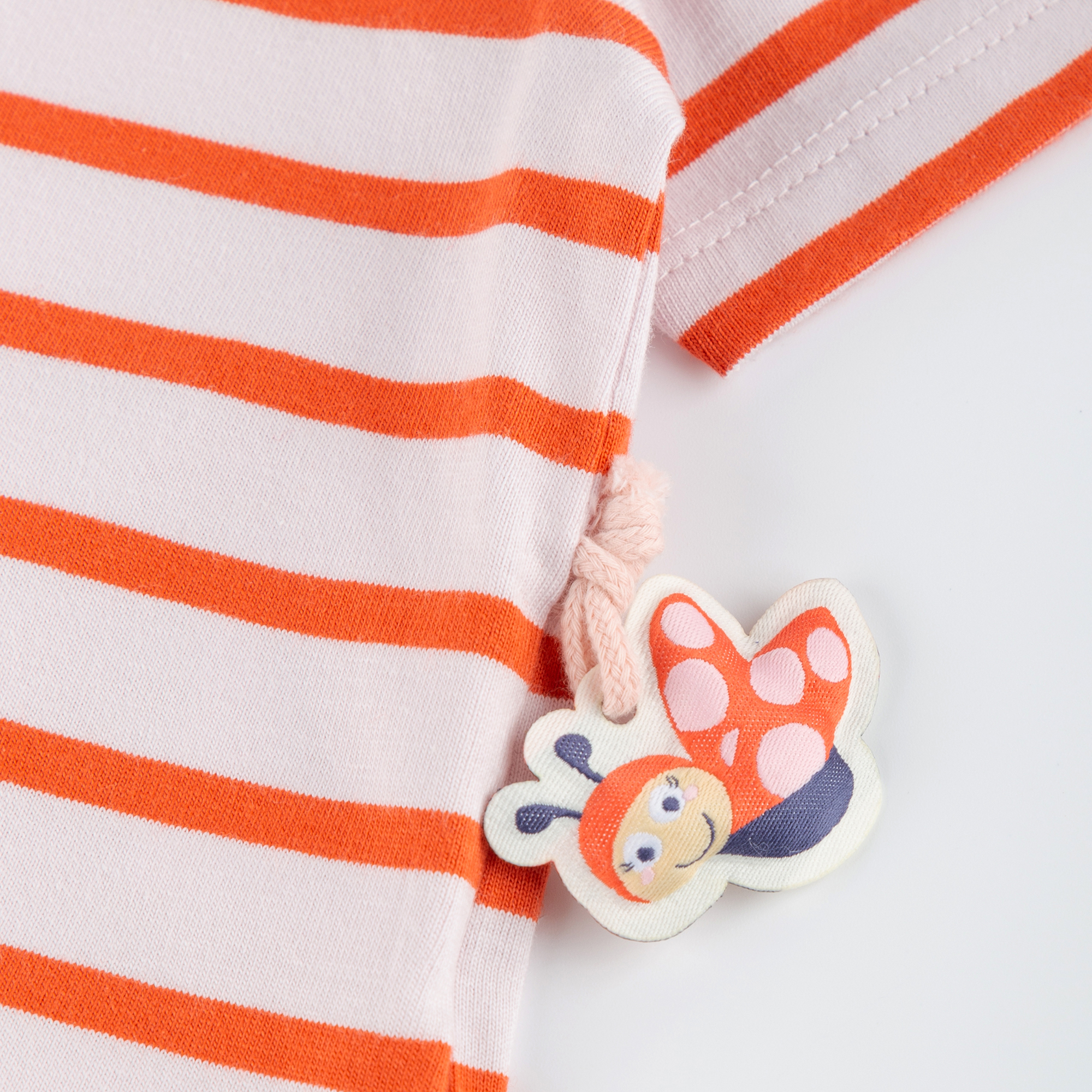 Baby kurzarm Longshirt Marienkäfer, gestreift