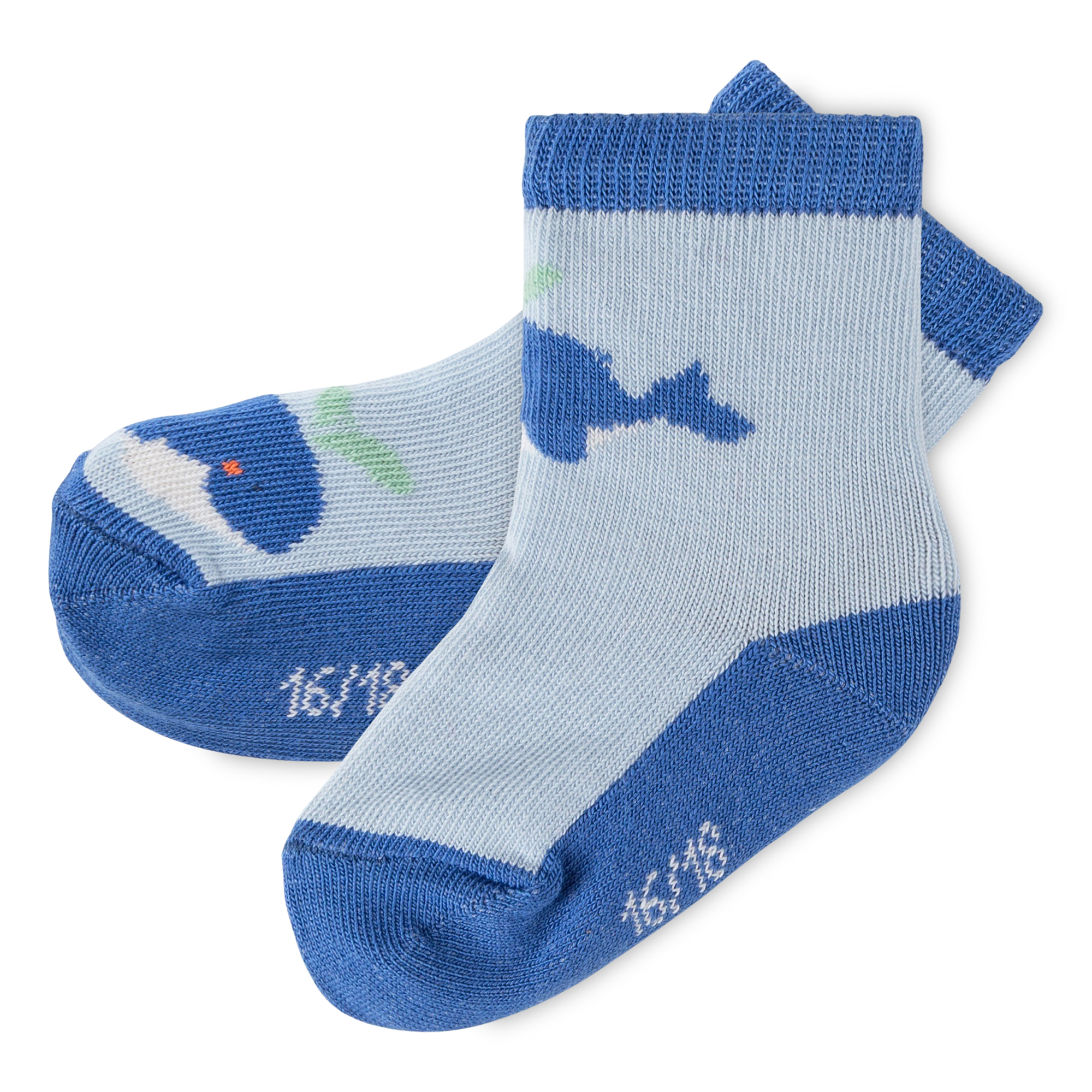 3er Baby Sockenset Wal, blau